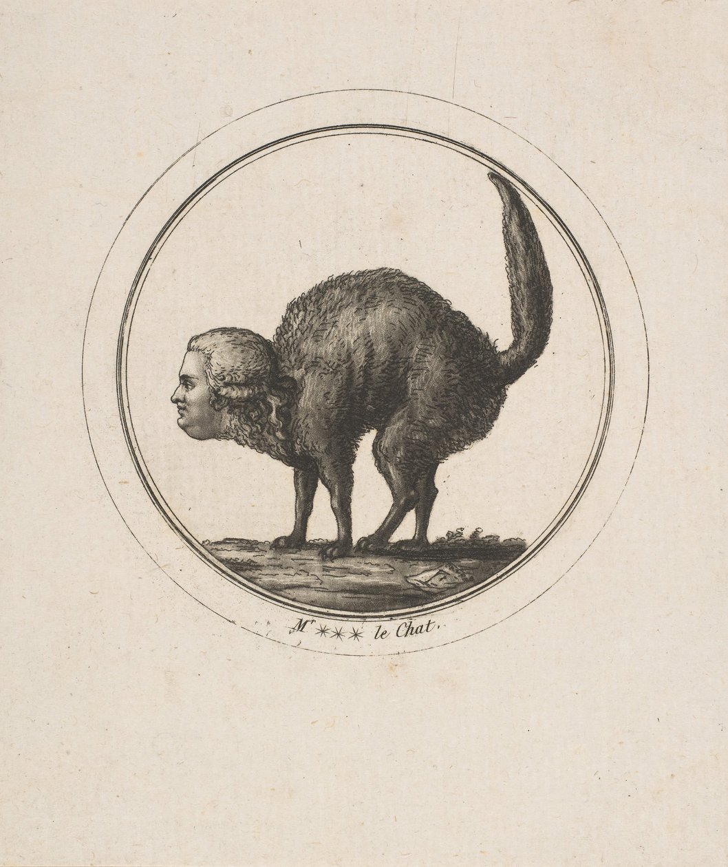 Caricatura mostrando o conde de Provence como um gato, século XVIII. de Unbekannt