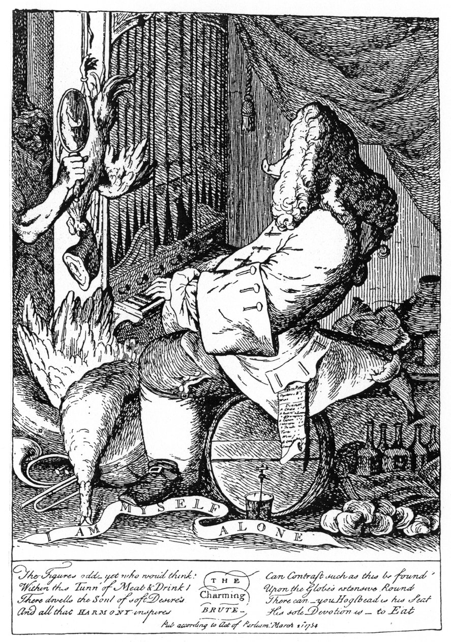 Caricatura de George Frideric Handel 1685-1759, 1754 de Unbekannt