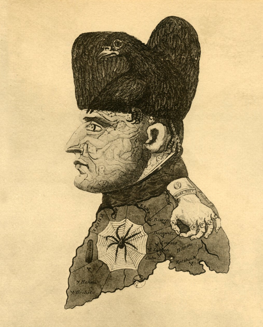 Caricatura de Napoleão, c1814, 1921. de Unbekannt