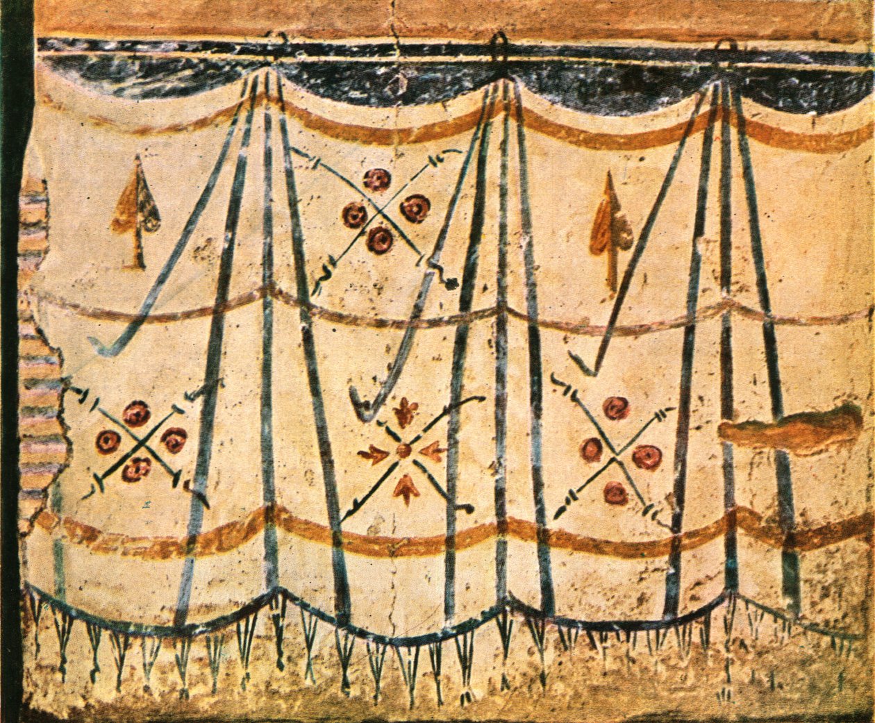 Friso de carpete da Câmara E, parede 6 de Santa Maria Antiqua, Roma, Itália, 1928. de Unbekannt