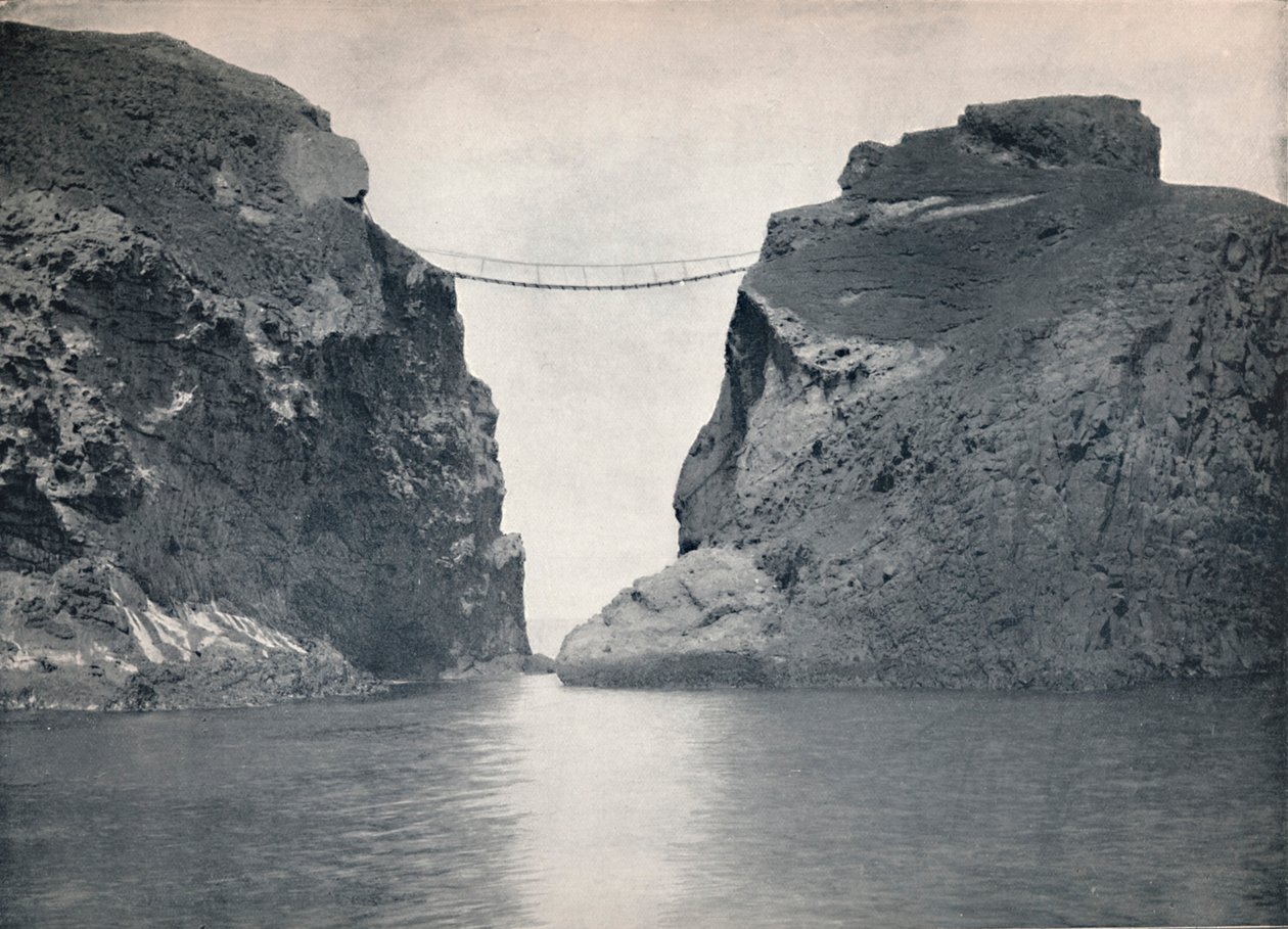 Carrick-A-Rede - a ponte de corda sobre o abismo, 1895 de Unbekannt