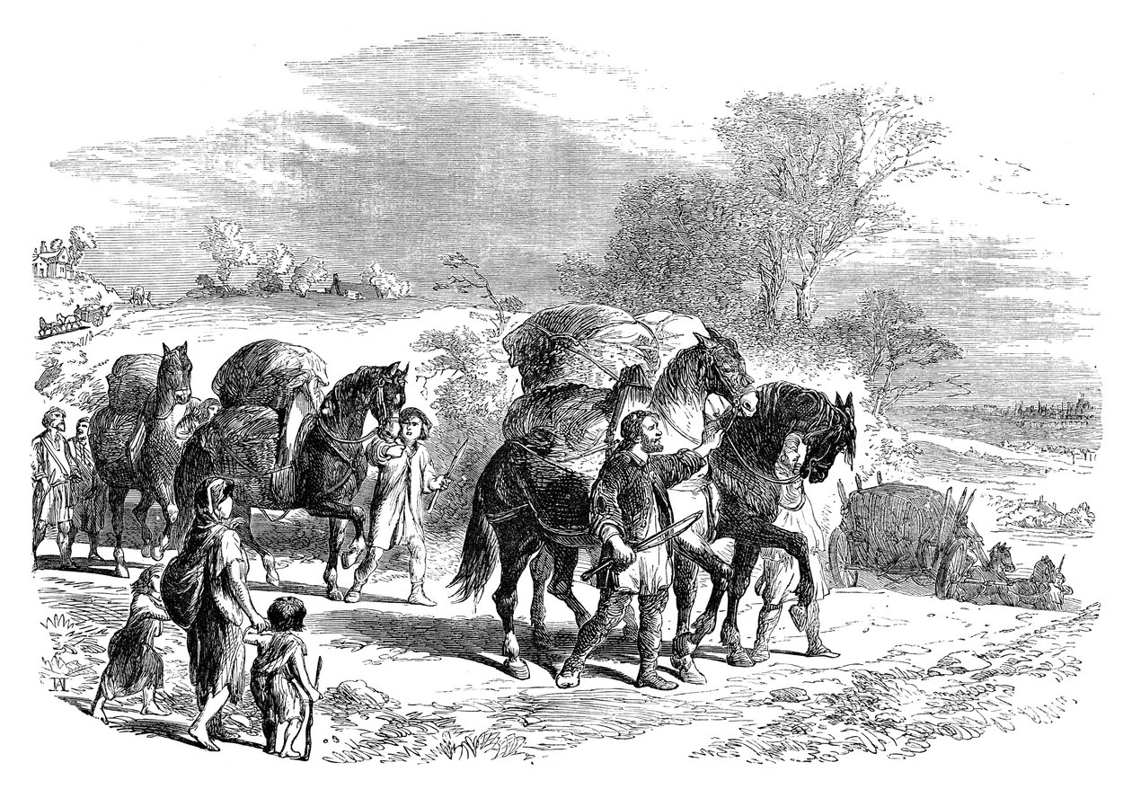 Carregando pão para Londres em cavalos de carga, c1895 de Unbekannt