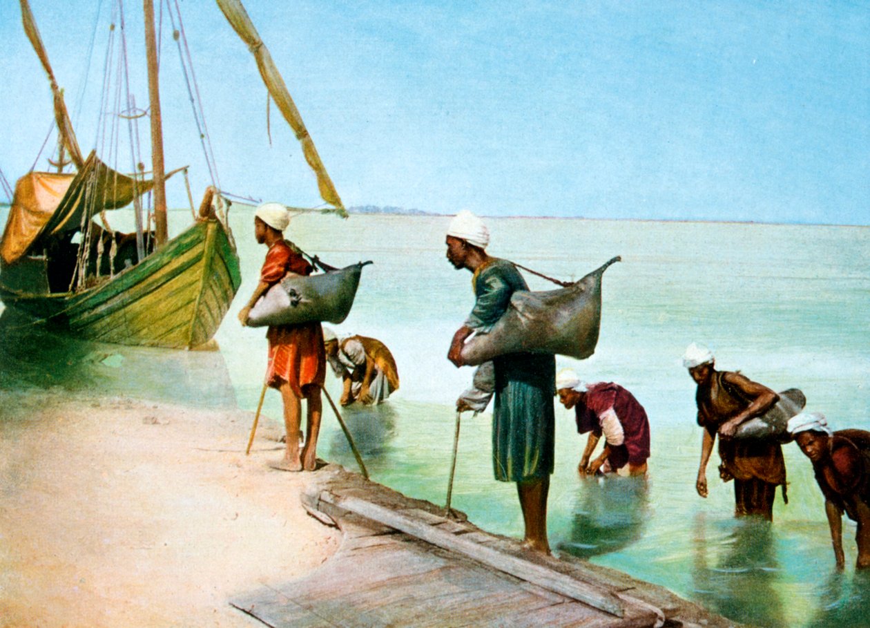 Carregando água, Luxor, Egito, Século 20 de Unbekannt