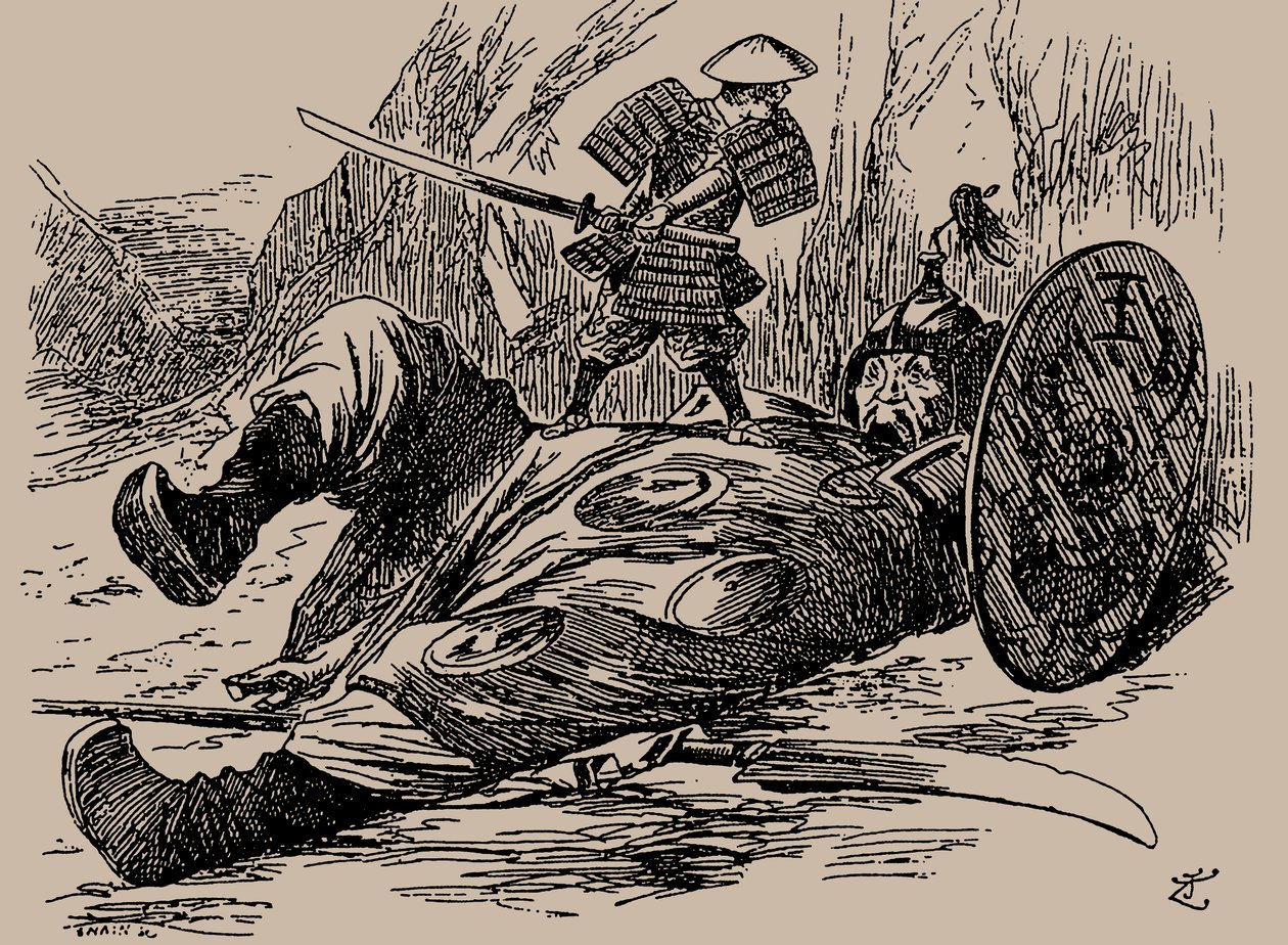 Cartoon sobre a Primeira Guerra Sino-Japonesa. Punch, 29 de setembro de 1894, 1894. de Unbekannt