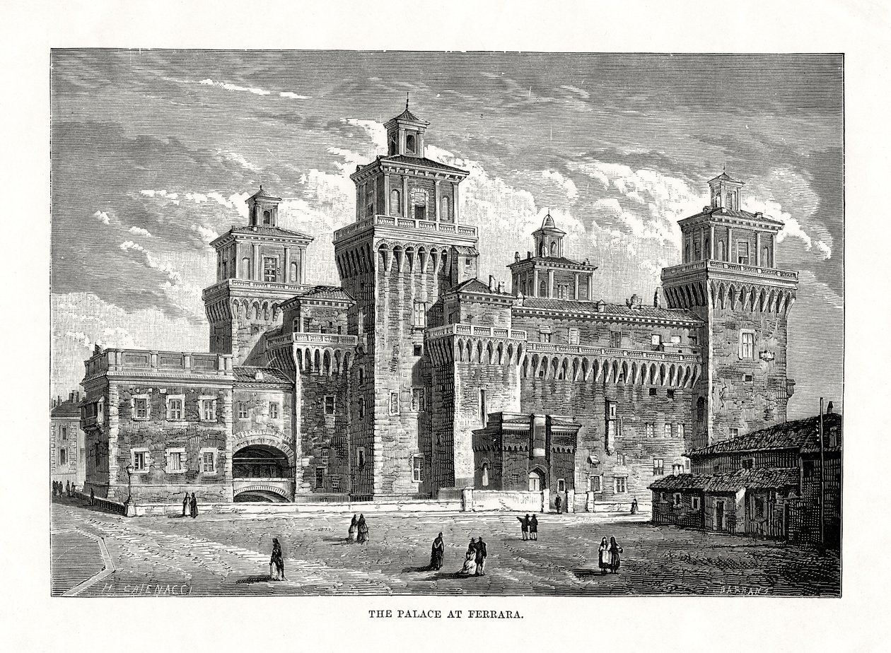 Castello Estense, Ferrara, Itália, 1879 de Unbekannt