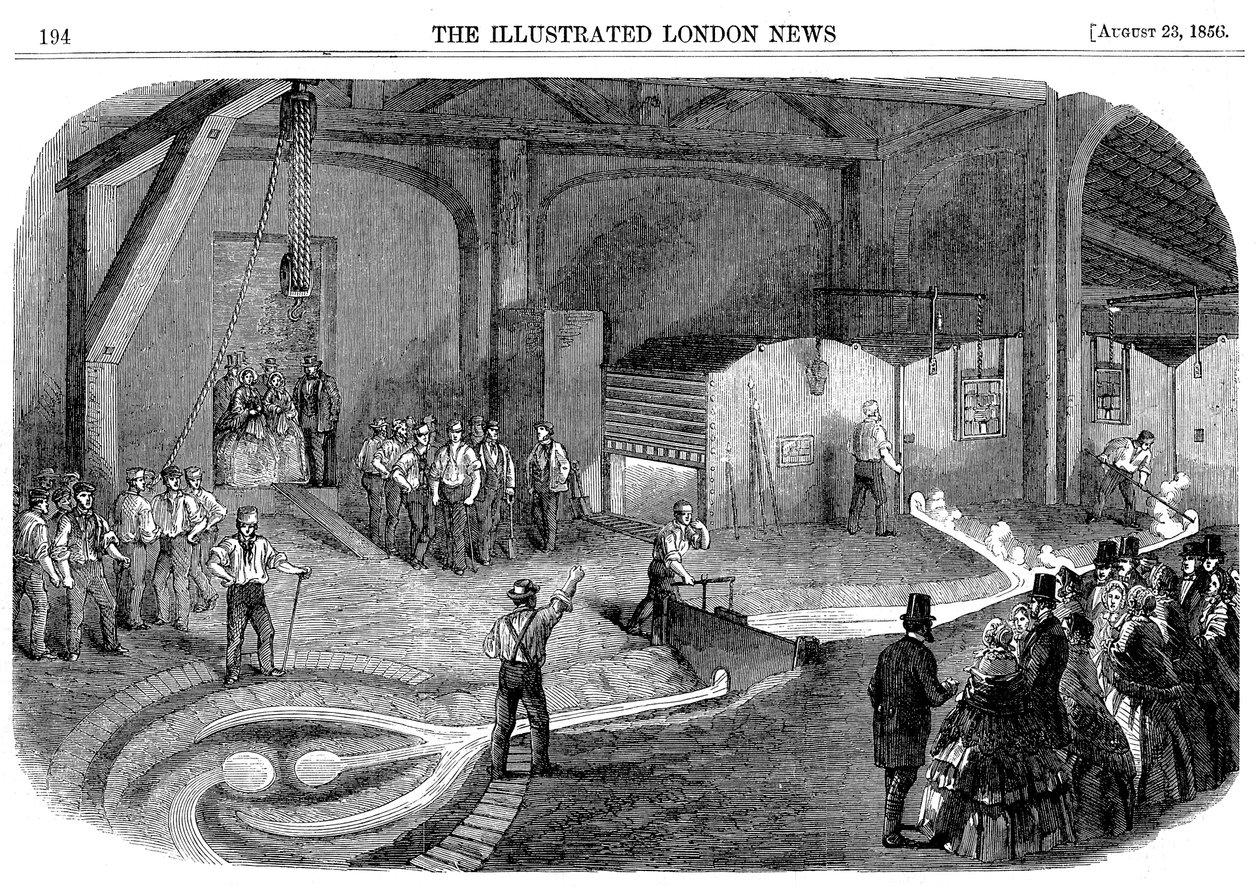 Lançando o sino para a Torre do Relógio de Westminster, 1856 de Unbekannt