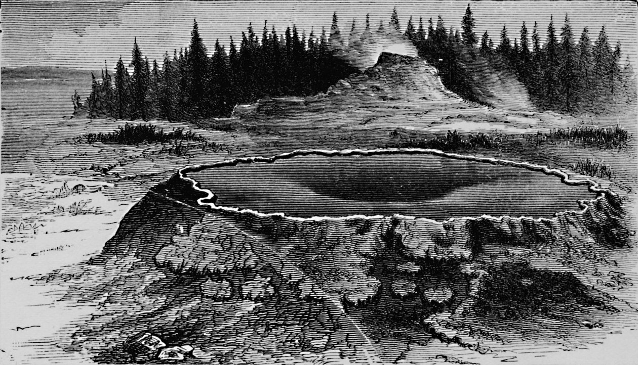 Gêiser do castelo e bacia do fogo, 1873, 1883 de Unbekannt