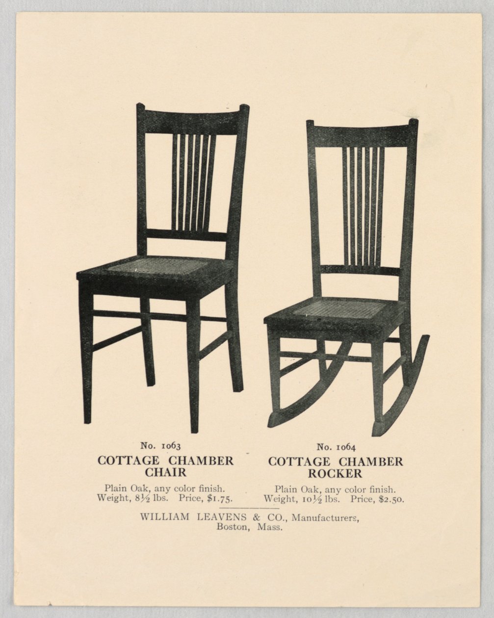 Ilustração do Catálogo, Desenhos para Cadeiras, 1904-05 de Unbekannt