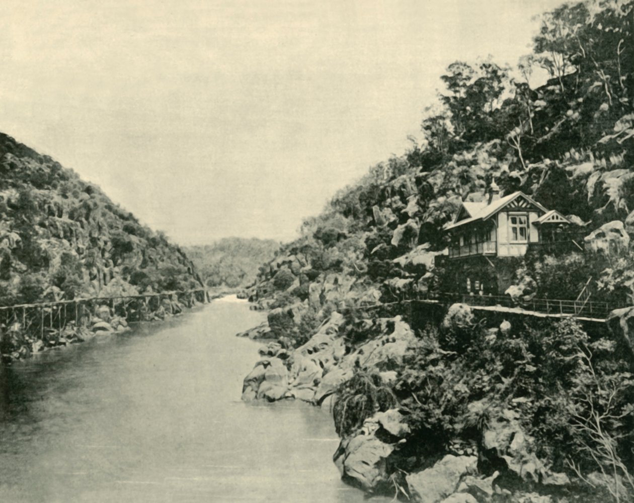 Desfiladeiro da catarata, da ponte, Launceston, 1901. de Unbekannt