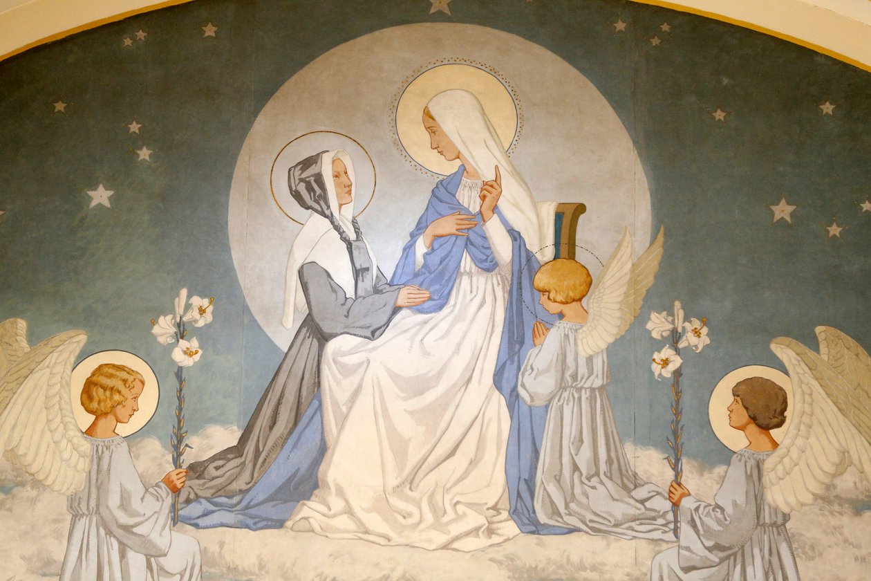 Catherine Laboure e Virgem Maria. Fresco. Capela de Nossa Senhora da Medalha Milagrosa. Paris DR de Unbekannt