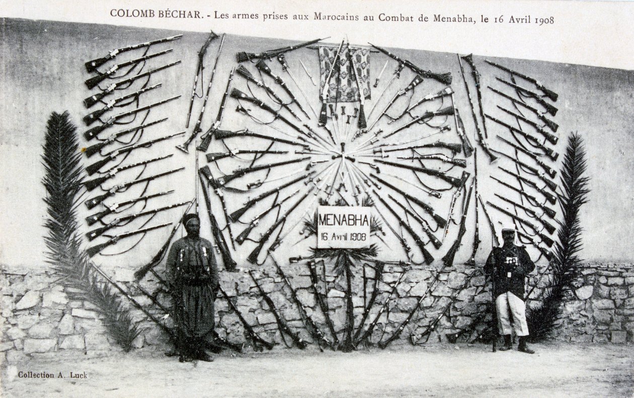 Braços Catured da batalha de Menabha, Colomb-Béchar, Argélia, c1910 de Unbekannt