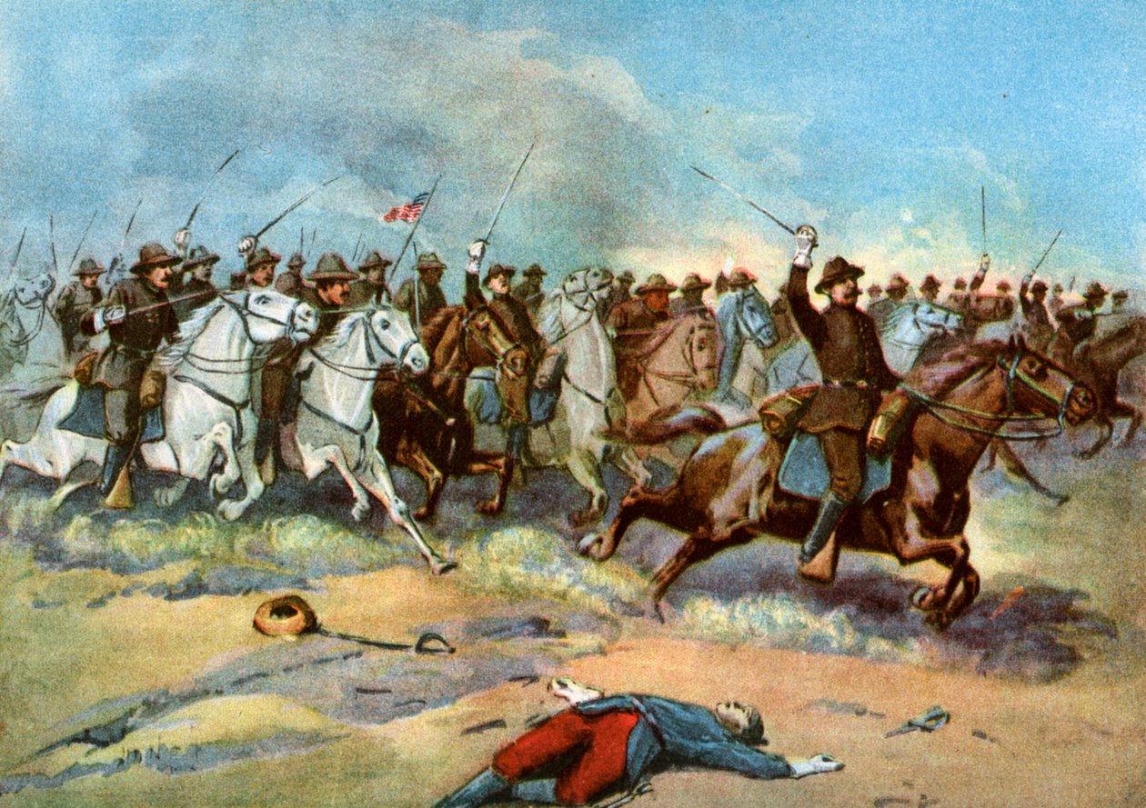 Carga de cavalaria por regulares dos EUA, Guerra Hispano-Americana, 1898 de Unbekannt