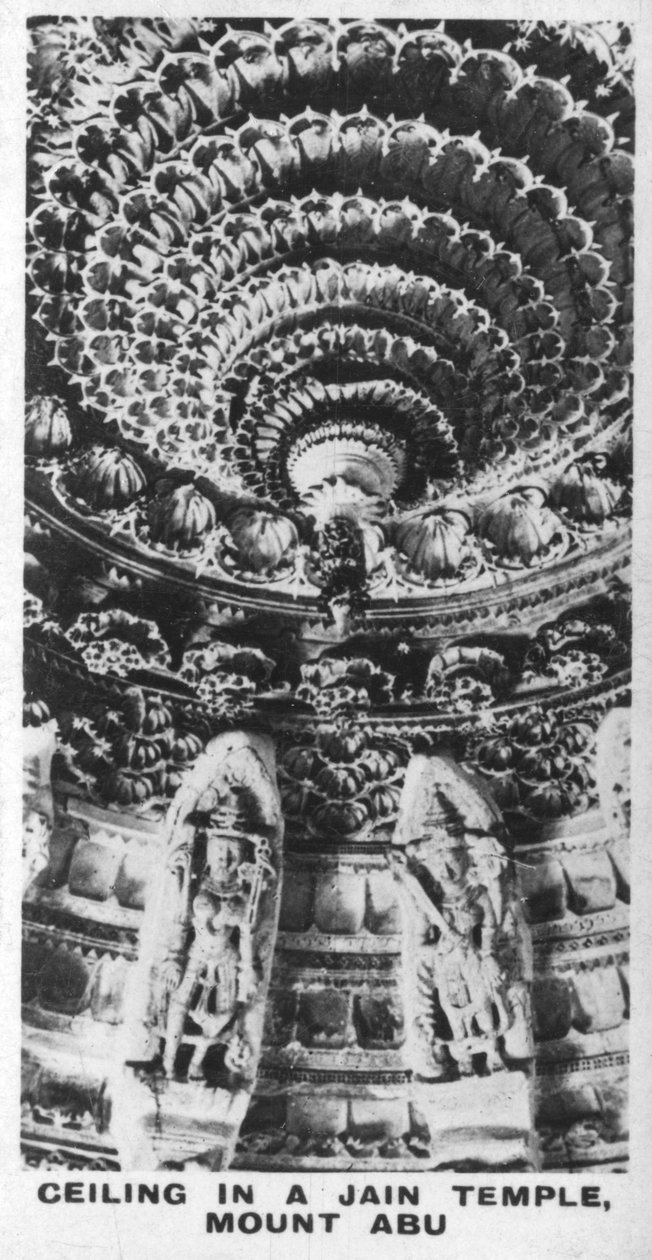 Teto em um templo Jain, Mount Abu, Rajasthan, Índia, c1925 de Unbekannt