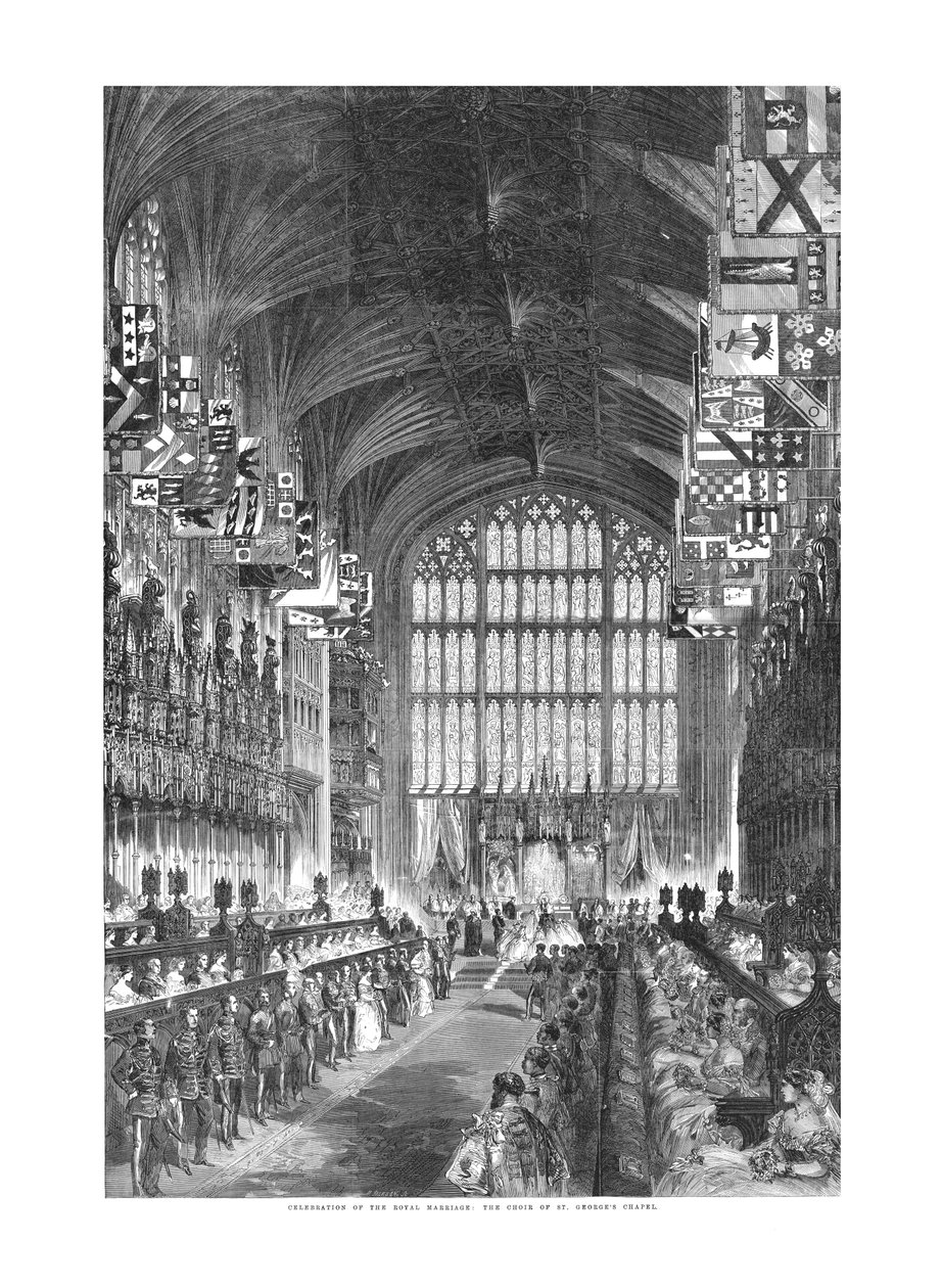 Celebração do casamento real - O coro da capela de St. Georges., 10 de março de 1863 de Unbekannt