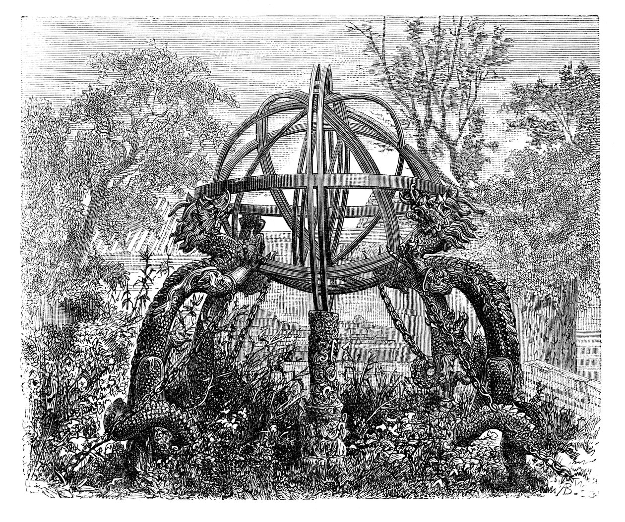 Esfera celeste no antigo observatório, Pequim, c1890 de Unbekannt