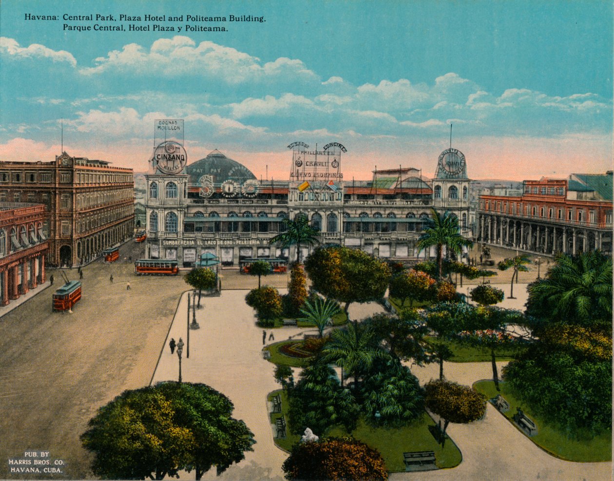 Central Park, Plaza Hotel e Politeama Building, Havana, Cuba, c1920 de Unbekannt