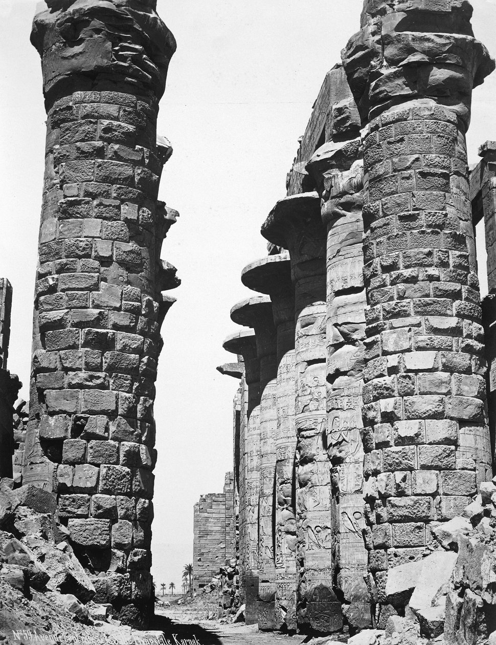 Beco central do grande templo de Karnak, Egito, 1878 de Unbekannt