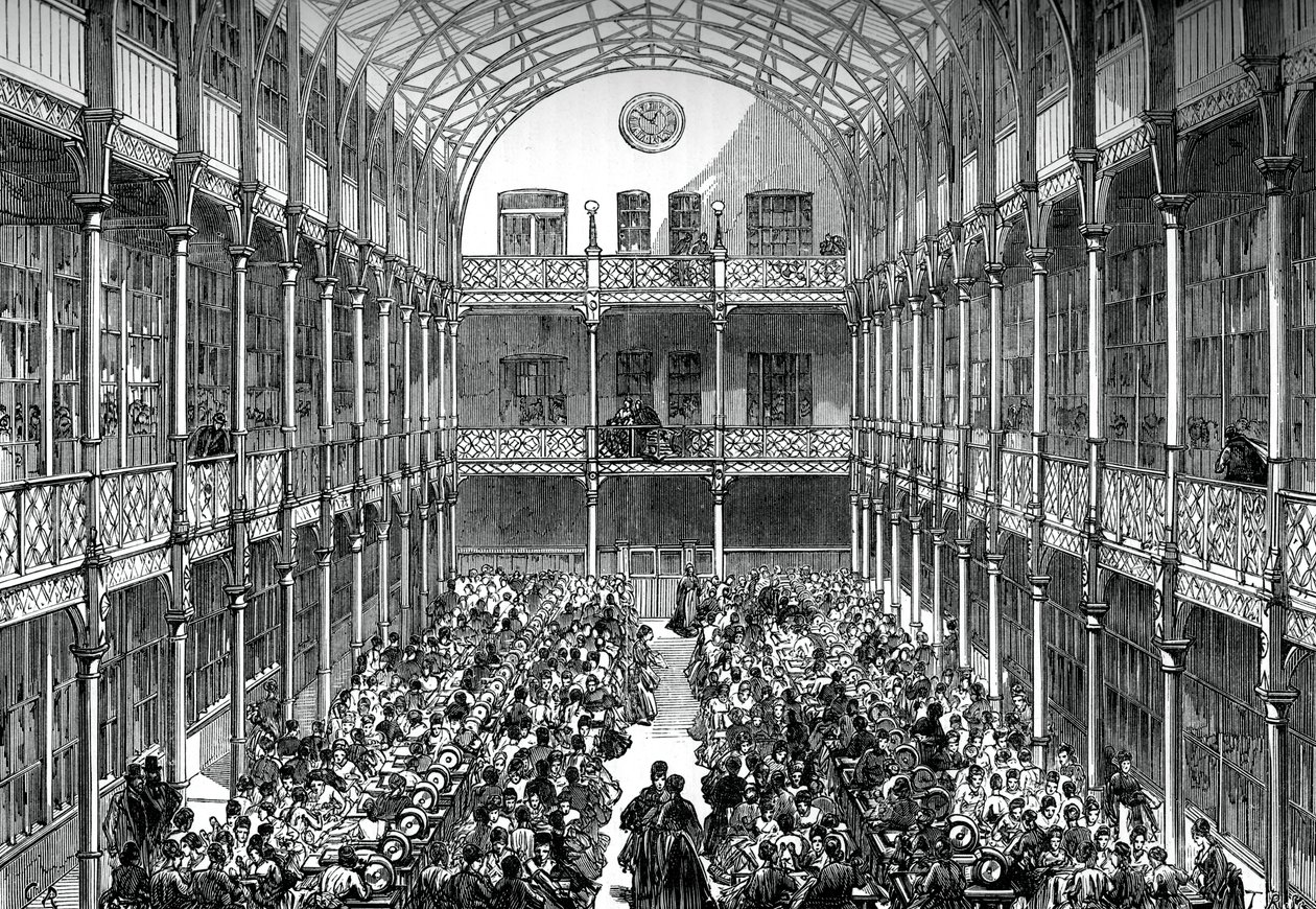 Salão central do Royal Army Clothing Depot, Pimlico, c1880 de Unbekannt