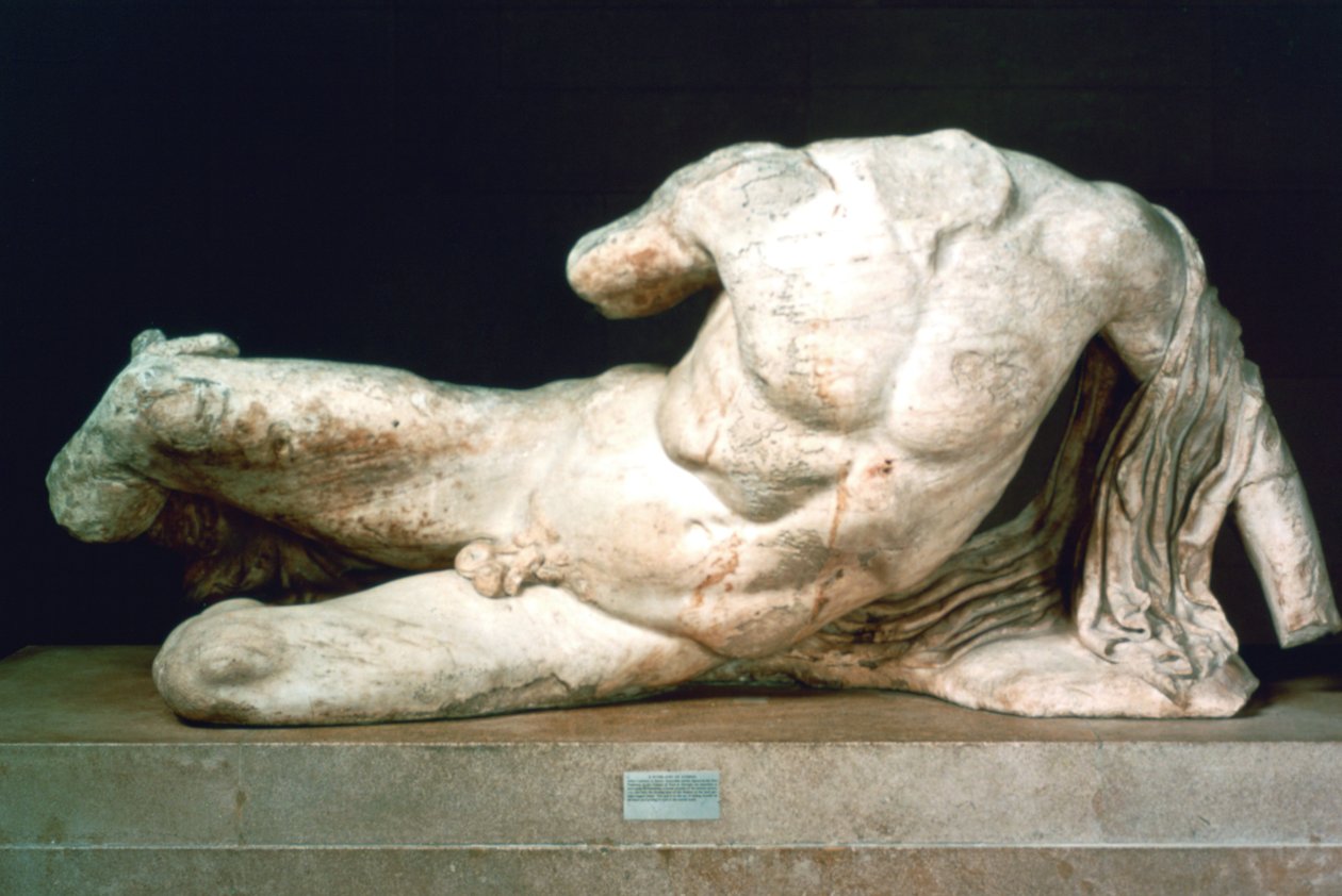 Cephisus ou Illisus do frontão oeste do Parthenon, 447-432 aC de Unbekannt
