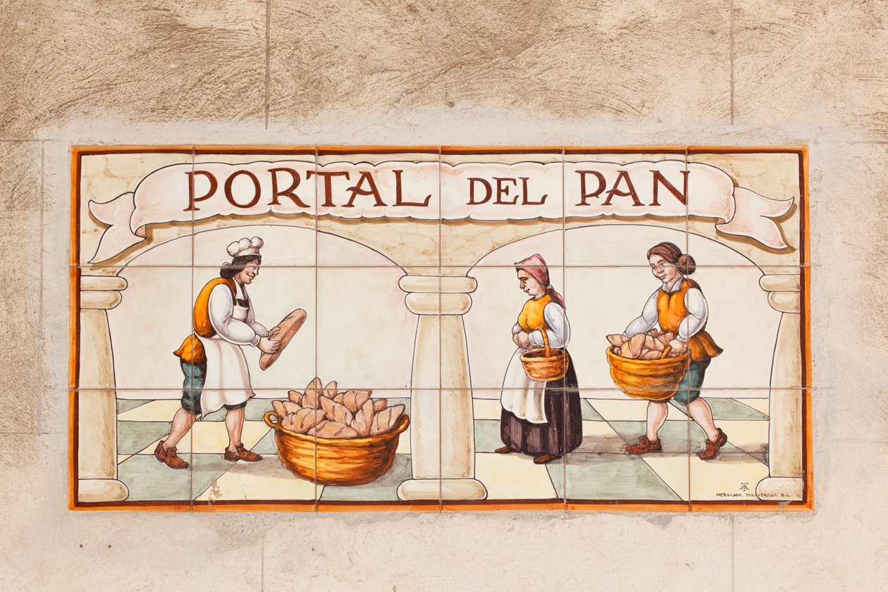 Pintura cerâmica em azulejos do século XVII ou XVIII na Plaza Mayor, Trujillo, província de Cáceres, Espanha de Unbekannt