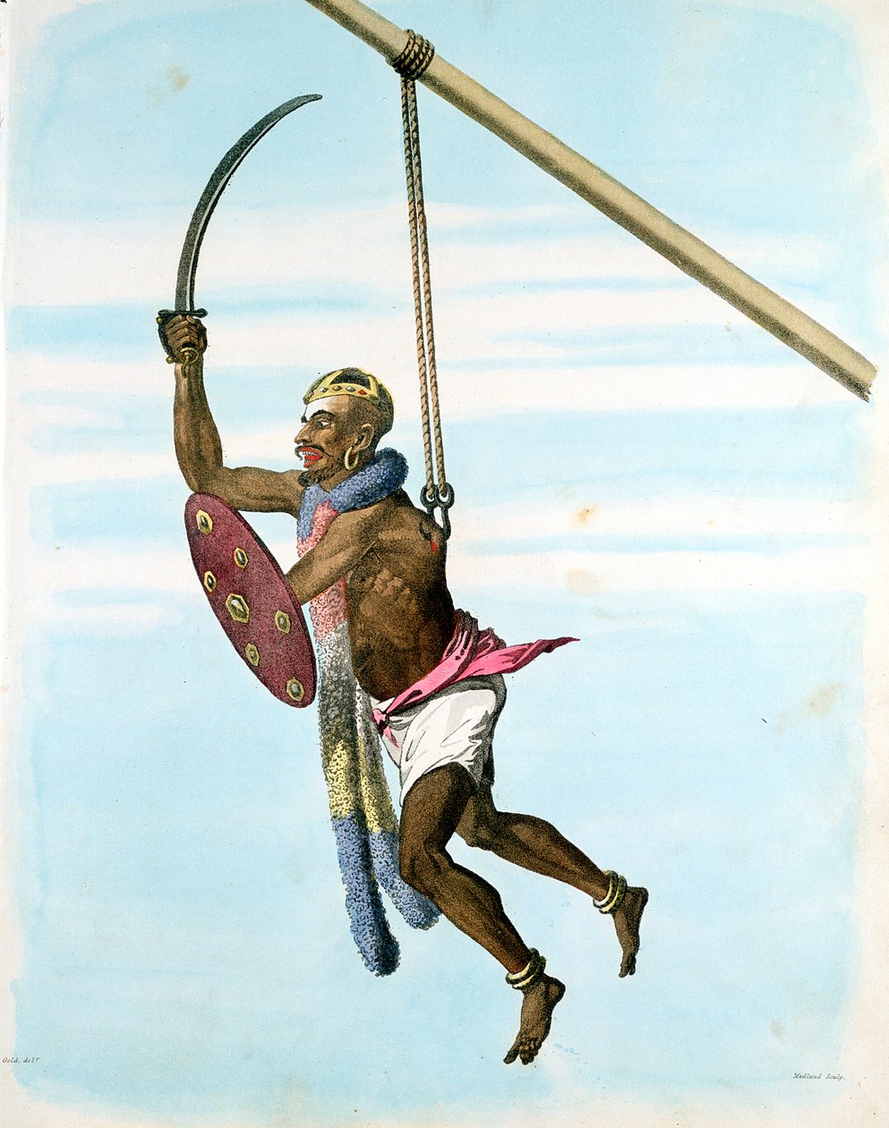 Cerimônia em homenagem a Mariatale, deusa da varíola, Negapattam, Índia, 1806 de Unbekannt