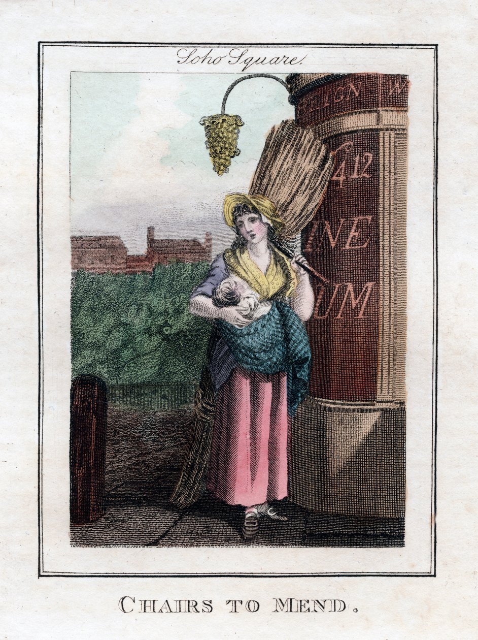 Cadeiras para Mend, Soho Square, Londres, 1805 de Unbekannt