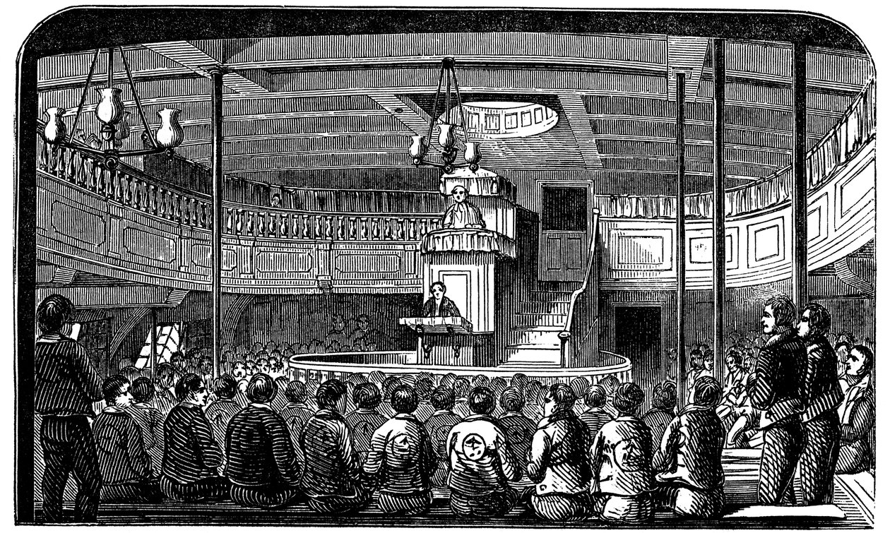 Capela a bordo do casco da prisão Warrior em Woolwich, Londres, 1848 de Unbekannt