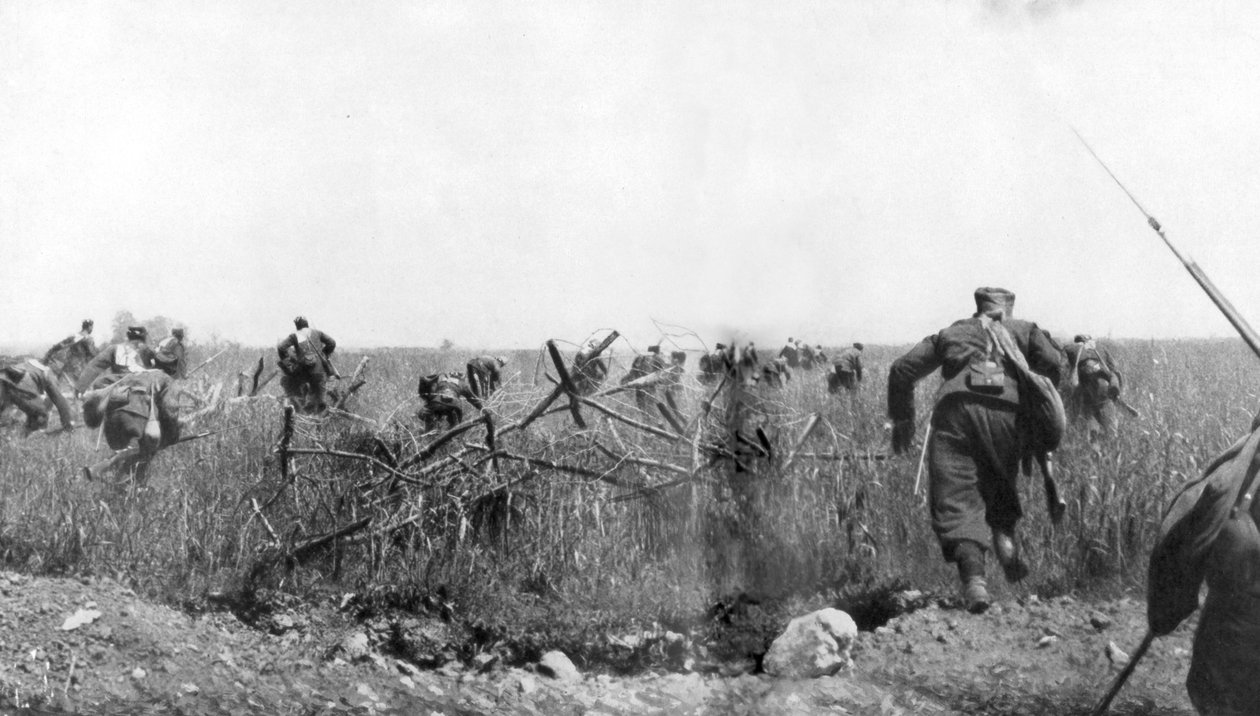 Carga de um regimento de Zouaves franceses no planalto de Touvent, Artois, França, 7 de junho de 1915 de Unbekannt