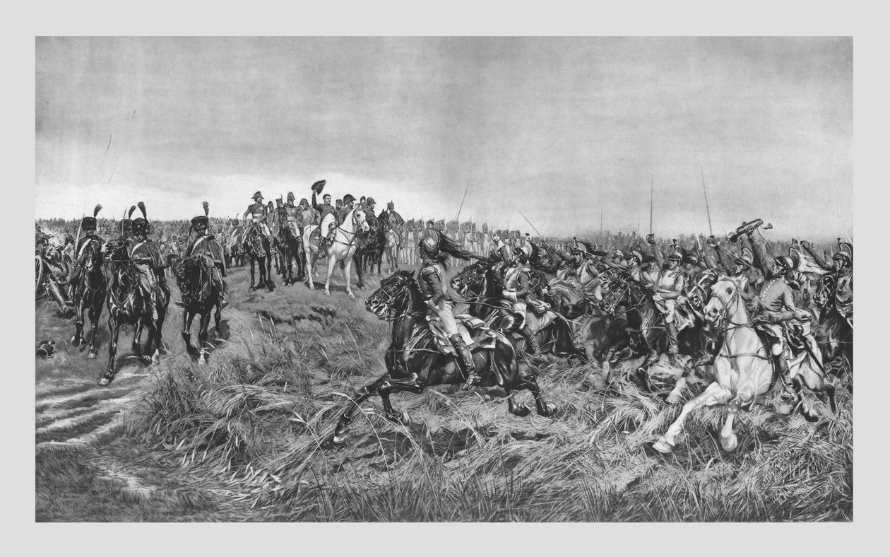 Carga dos Cuirassiers franceses, final do século XIX. de Unbekannt