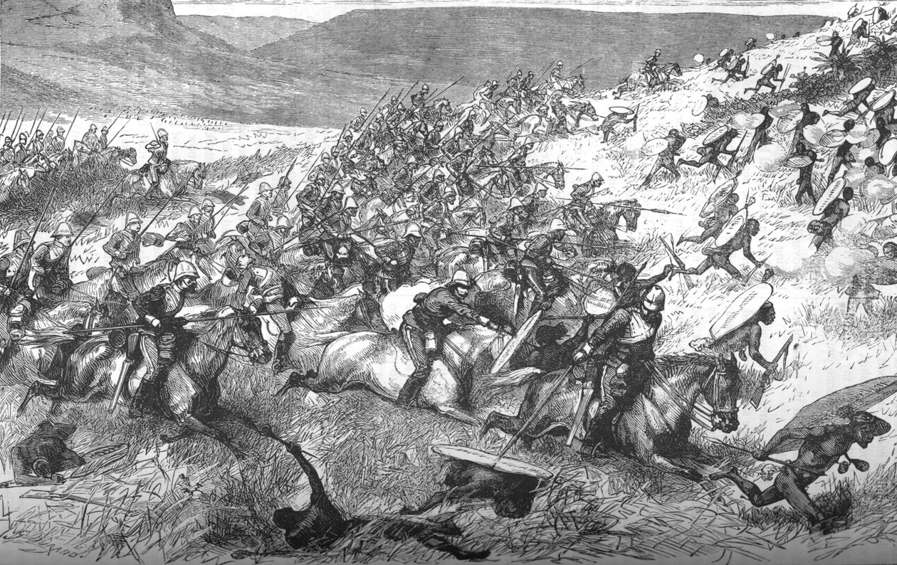 Carga do décimo sétimo lanceiro em Ulundi, 1879, c1880 de Unbekannt