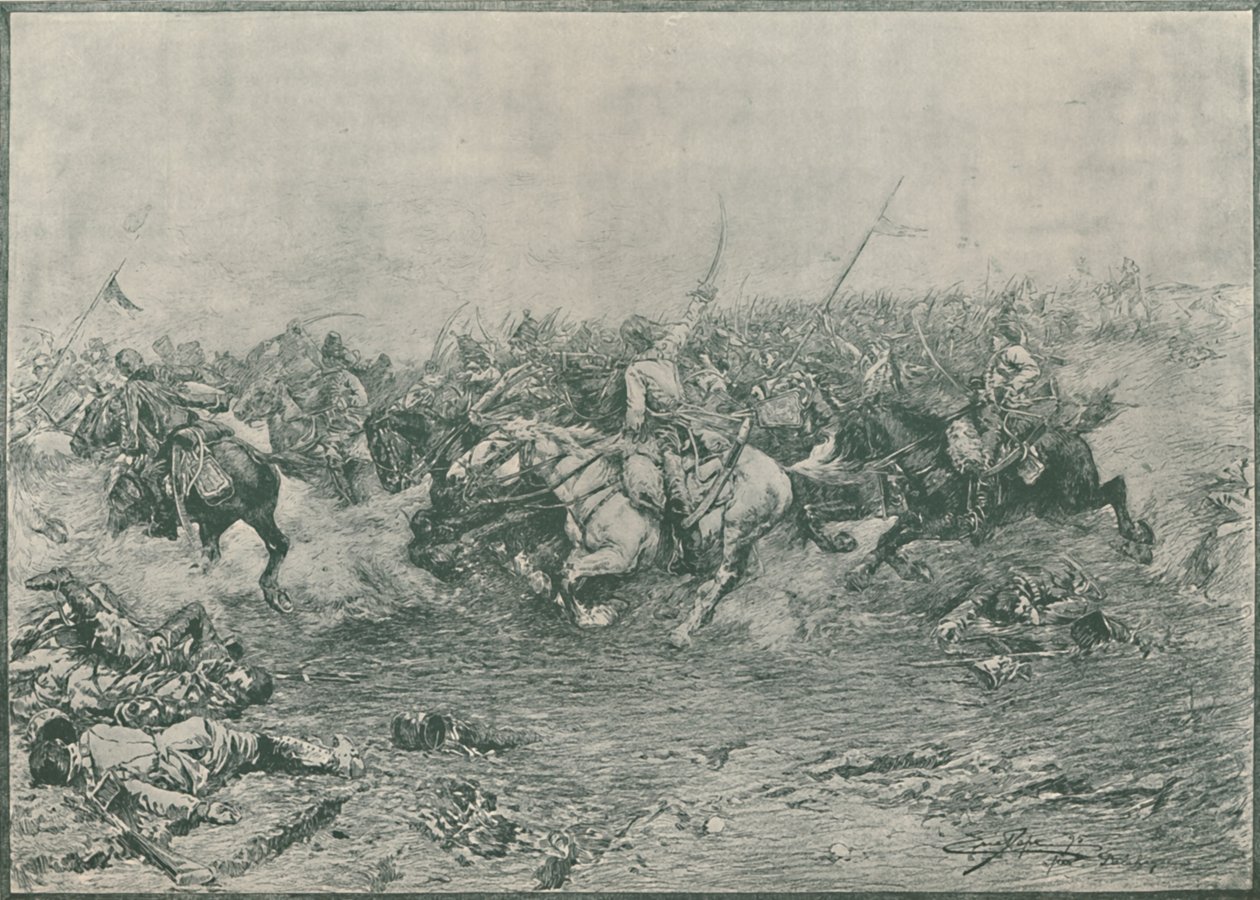 Carga dos Décimo Segundo Hussardos na Batalha de Marengo, 1800, 1896. de Unbekannt