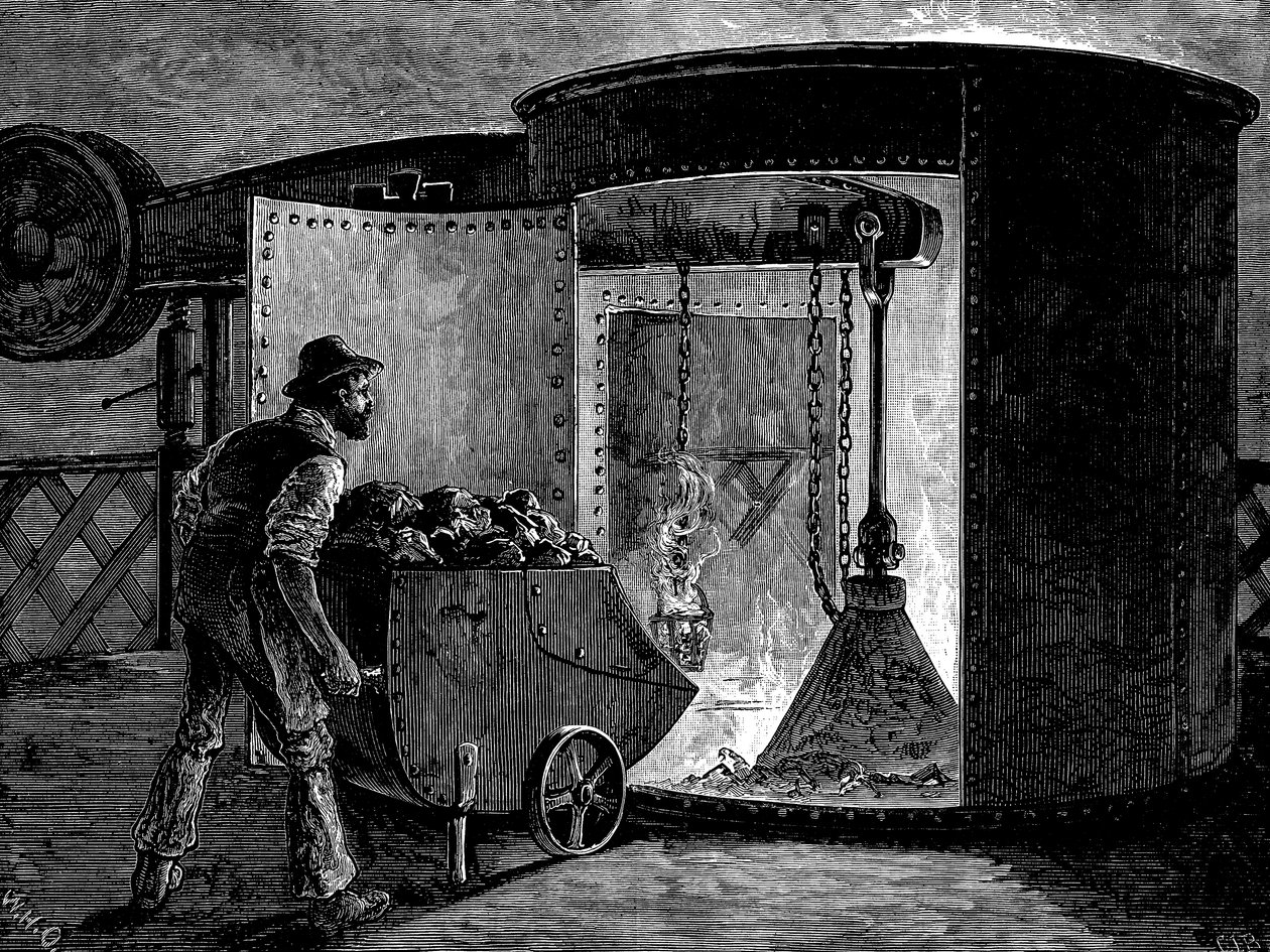 Carregar um alto-forno na Govan Iron Works, Escócia, c1885 de Unbekannt