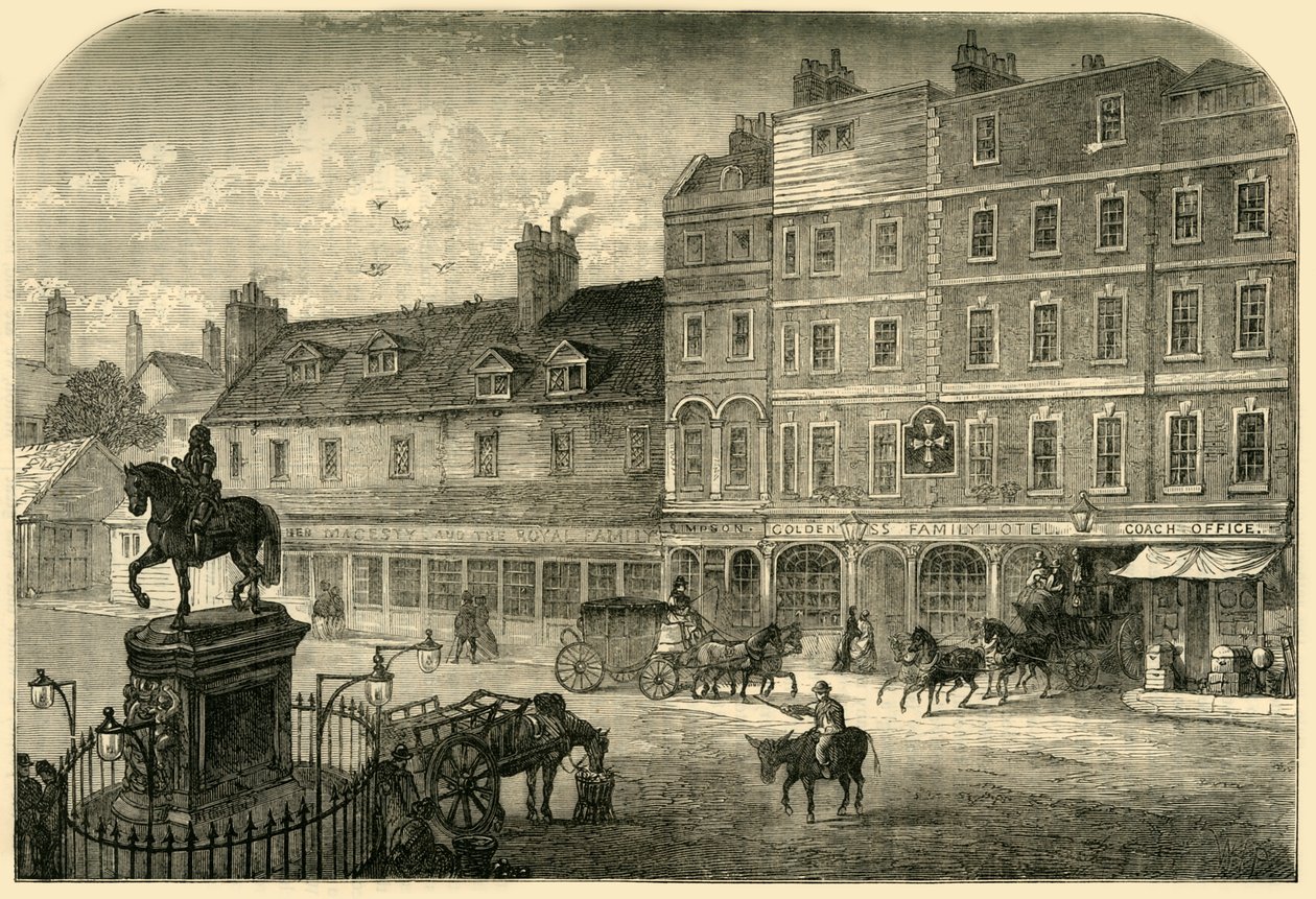Charing Cross da Northumberland House em 1750, 1881. de Unbekannt