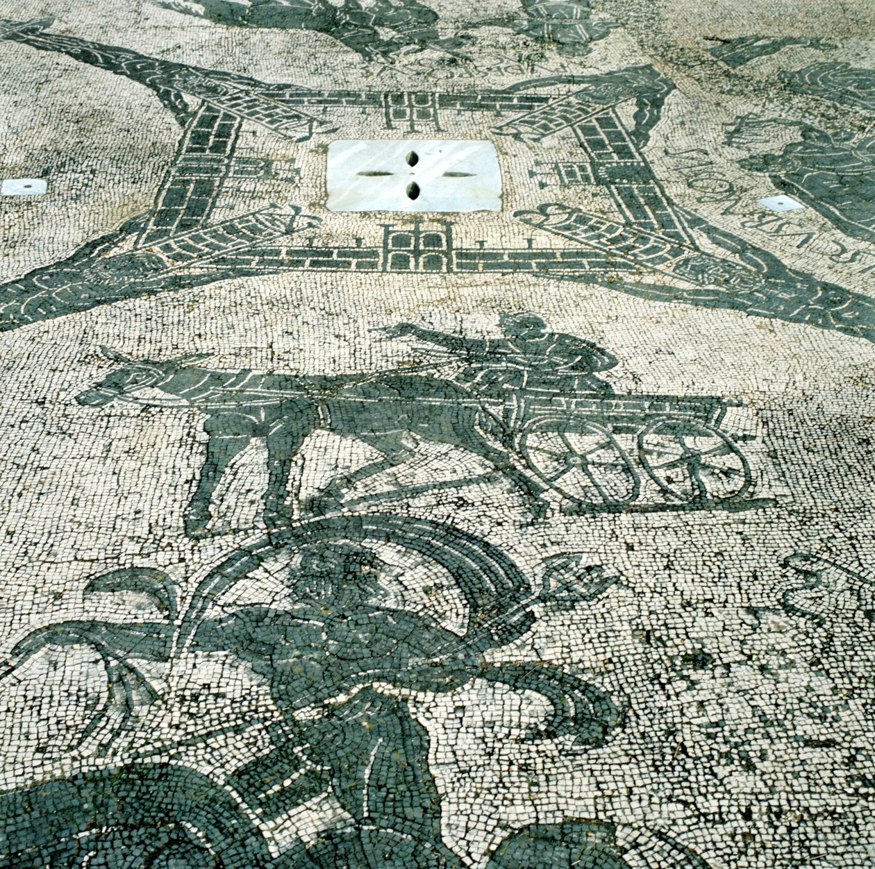 Carruagem, mosaico, Cisarii, Ostia, Itália, século I de Unbekannt