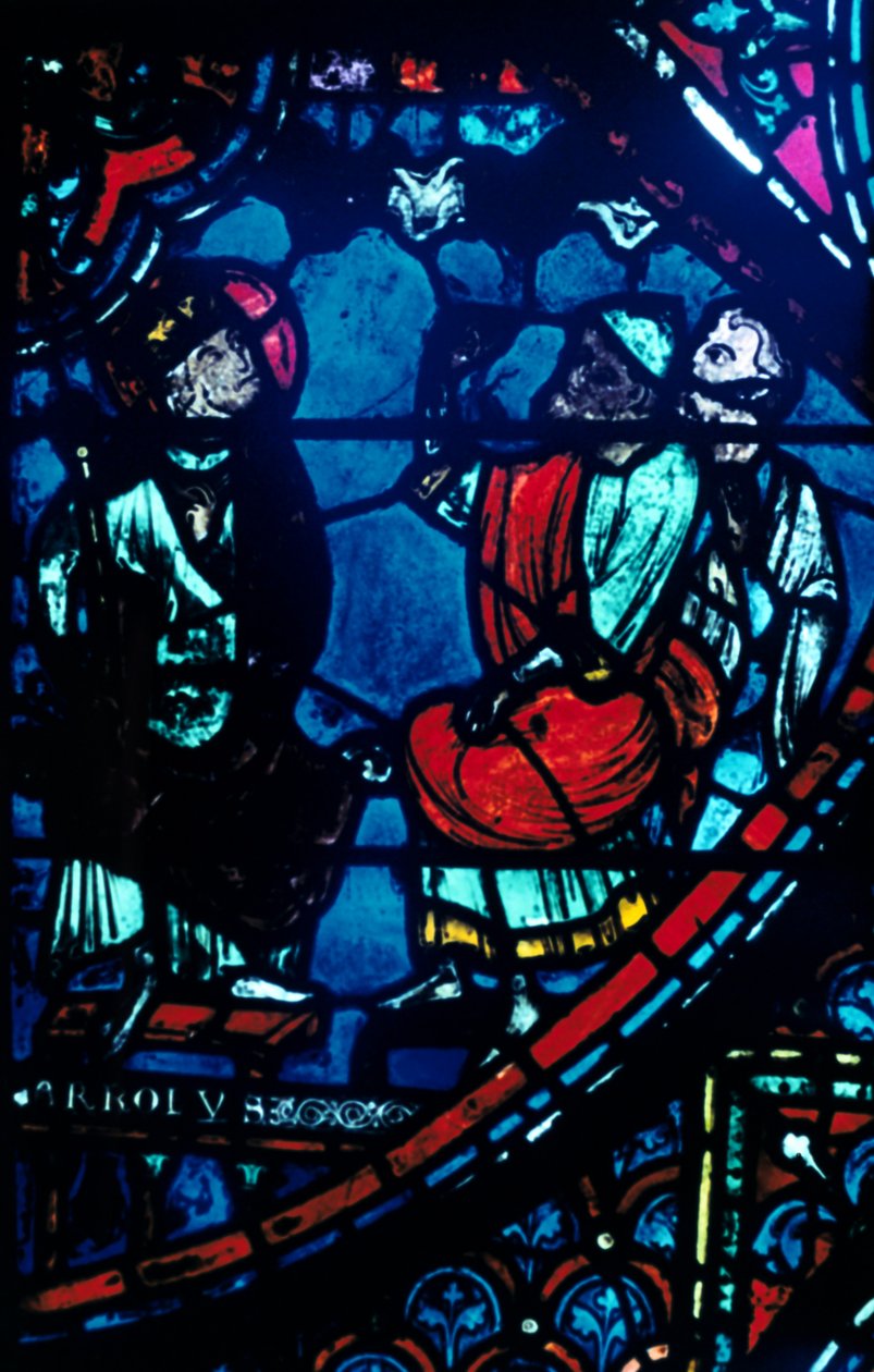 Carlos Magno olha para a Via Láctea, vitral, Catedral de Chartres, França, c1225 de Unbekannt