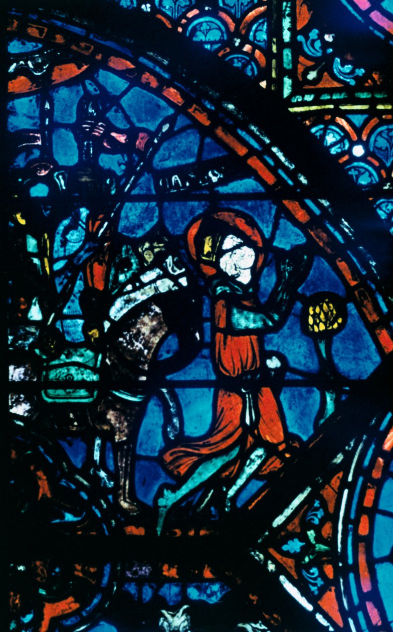 Carlos Magno reza, vitral, Catedral de Chartres, França, c1225 de Unbekannt
