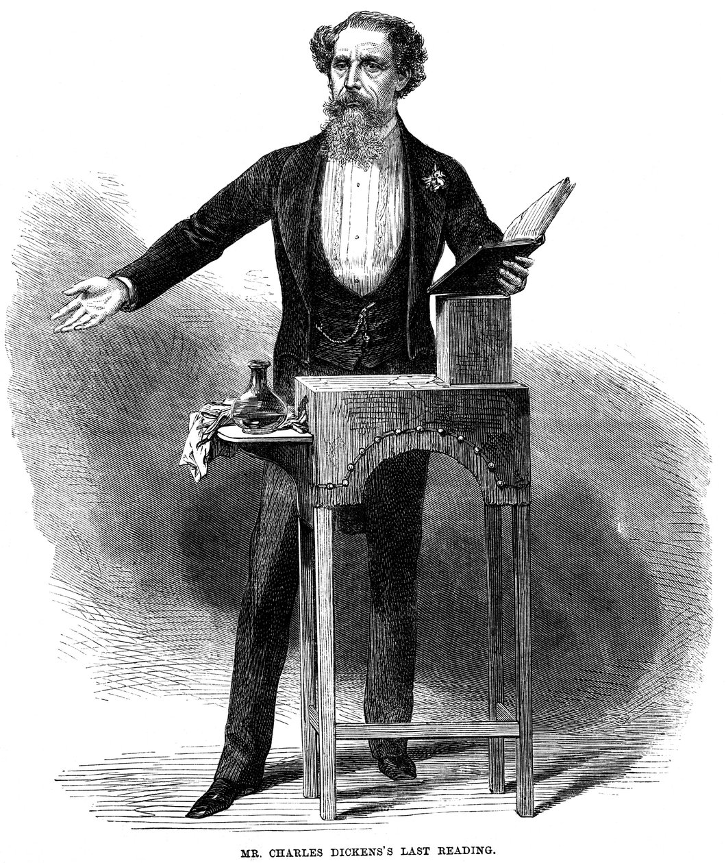 Charles Dickens 1812-70, dando sua última leitura pública em St Jamess Hall, Londres, 5 de março de 1870 de Unbekannt