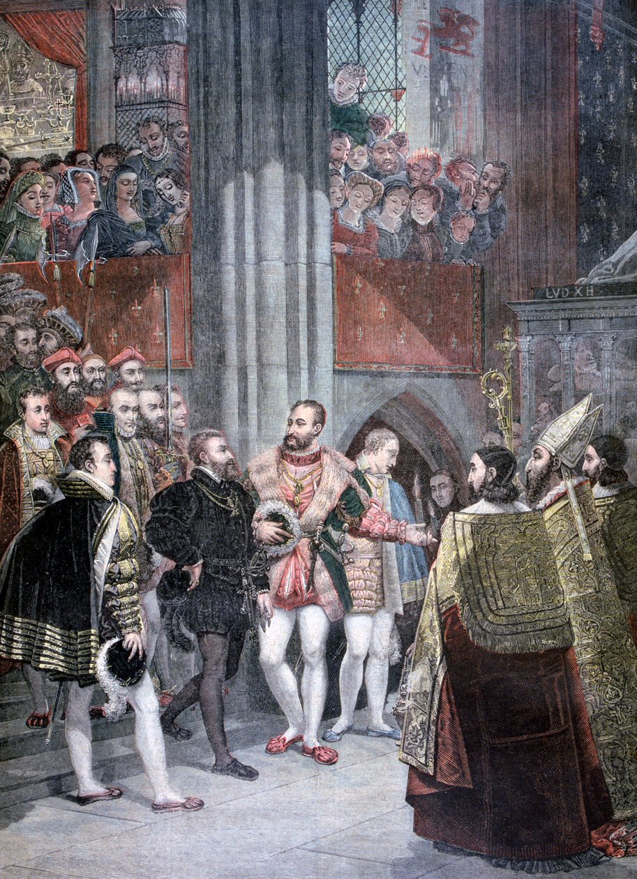 Charles I e Charles Quint na Basílica de Saint Denis, Paris, 1893 de Unbekannt