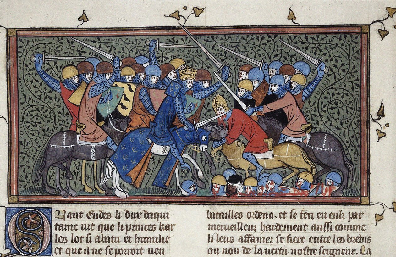 Charles Martel na Batalha de Tours, ca. 1332-1350. de Unbekannt