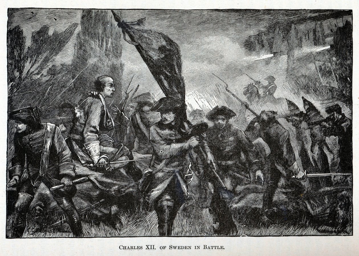 Carlos XII da Suécia em batalha, 1882 de Unbekannt