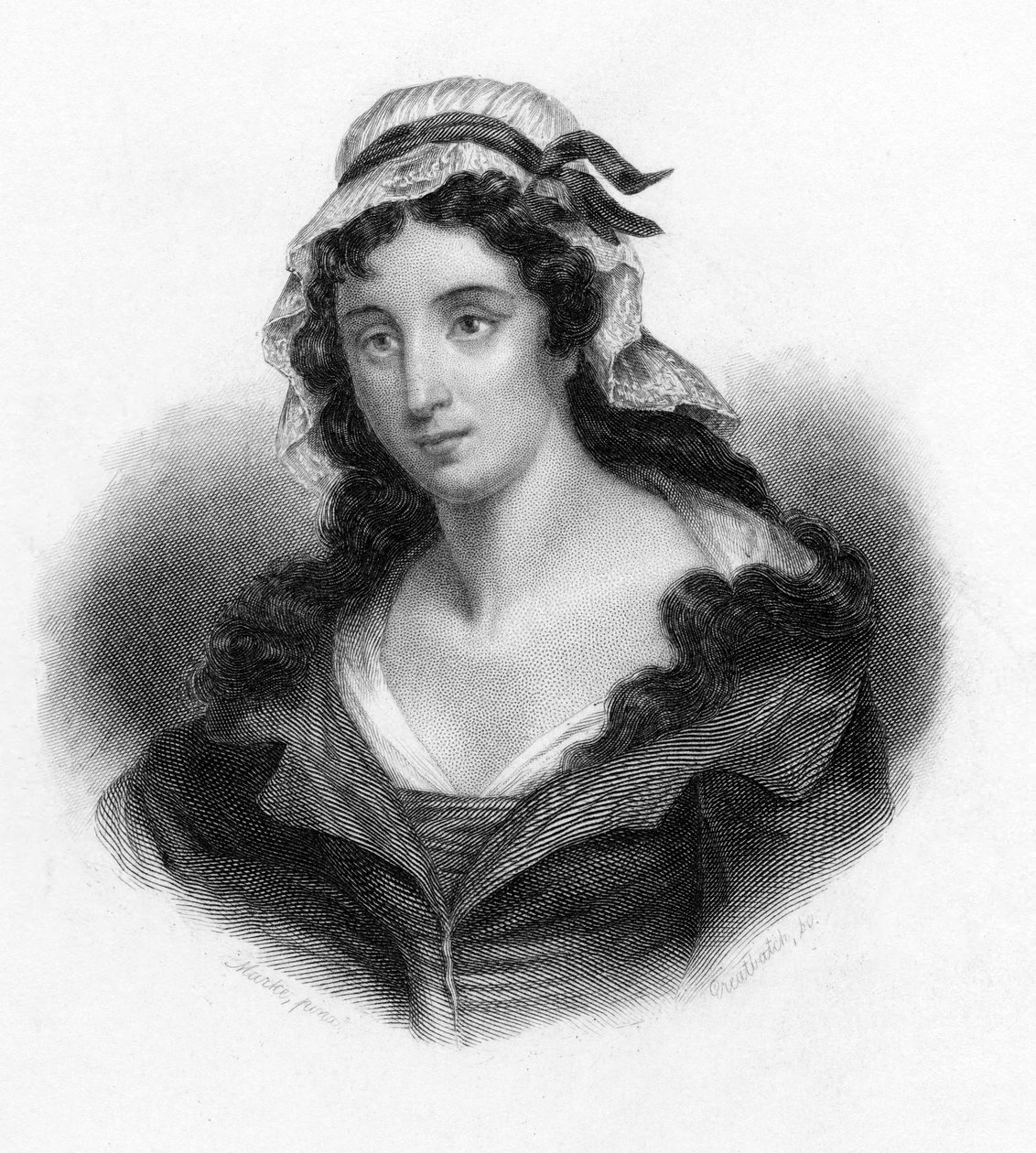 Charlotte Corday, assassina do revolucionário francês Jean-Paul Marat, 1793 de Unbekannt