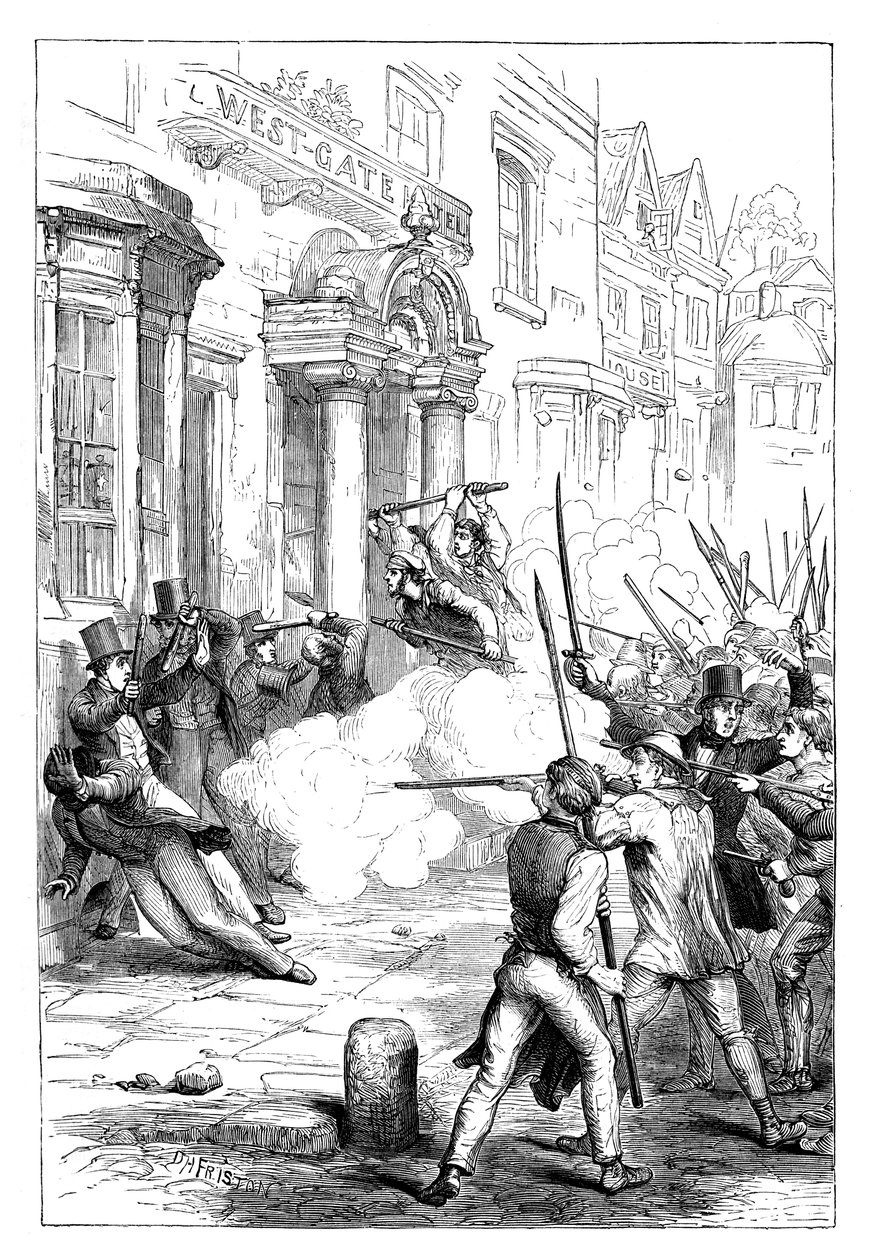 Revoltas cartista em Newport, Monmouthshire, 1839 c1895 de Unbekannt