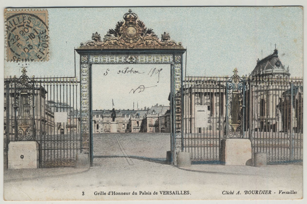 Chateau de Versailles: grelha de honra - Cartão Postal datado de 1905 de Unbekannt