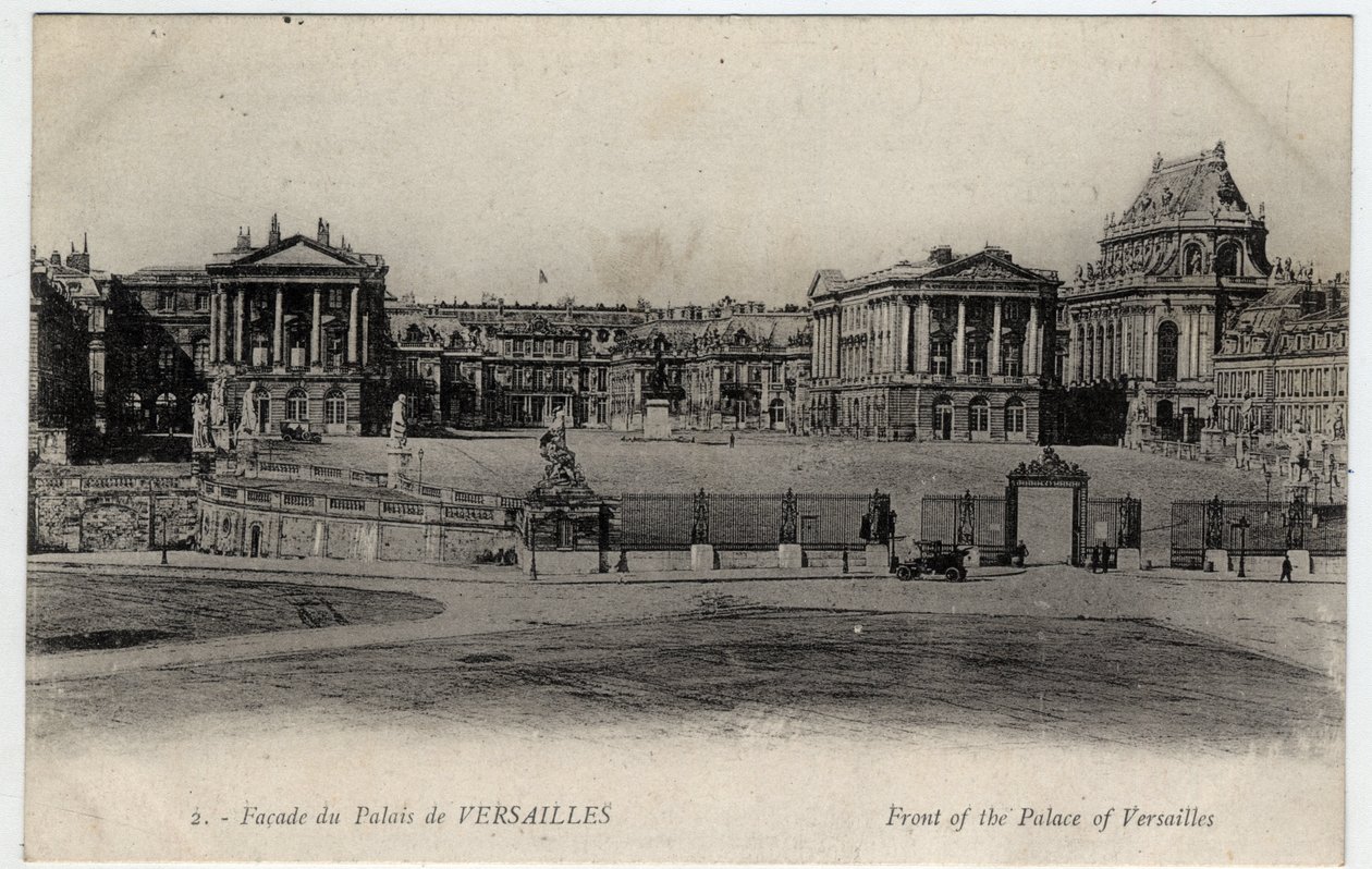 Chateau de Versailles: vista da fachada - Cartão postal no final do século XIX - início do século XX de Unbekannt