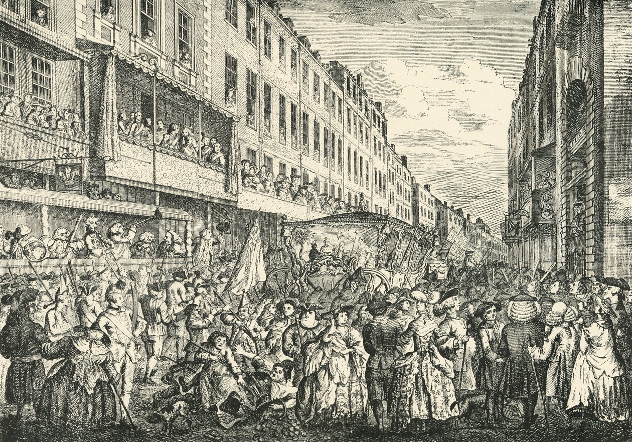 Cheapside em Lord Mayors Day, 1761, 1925. de Unbekannt