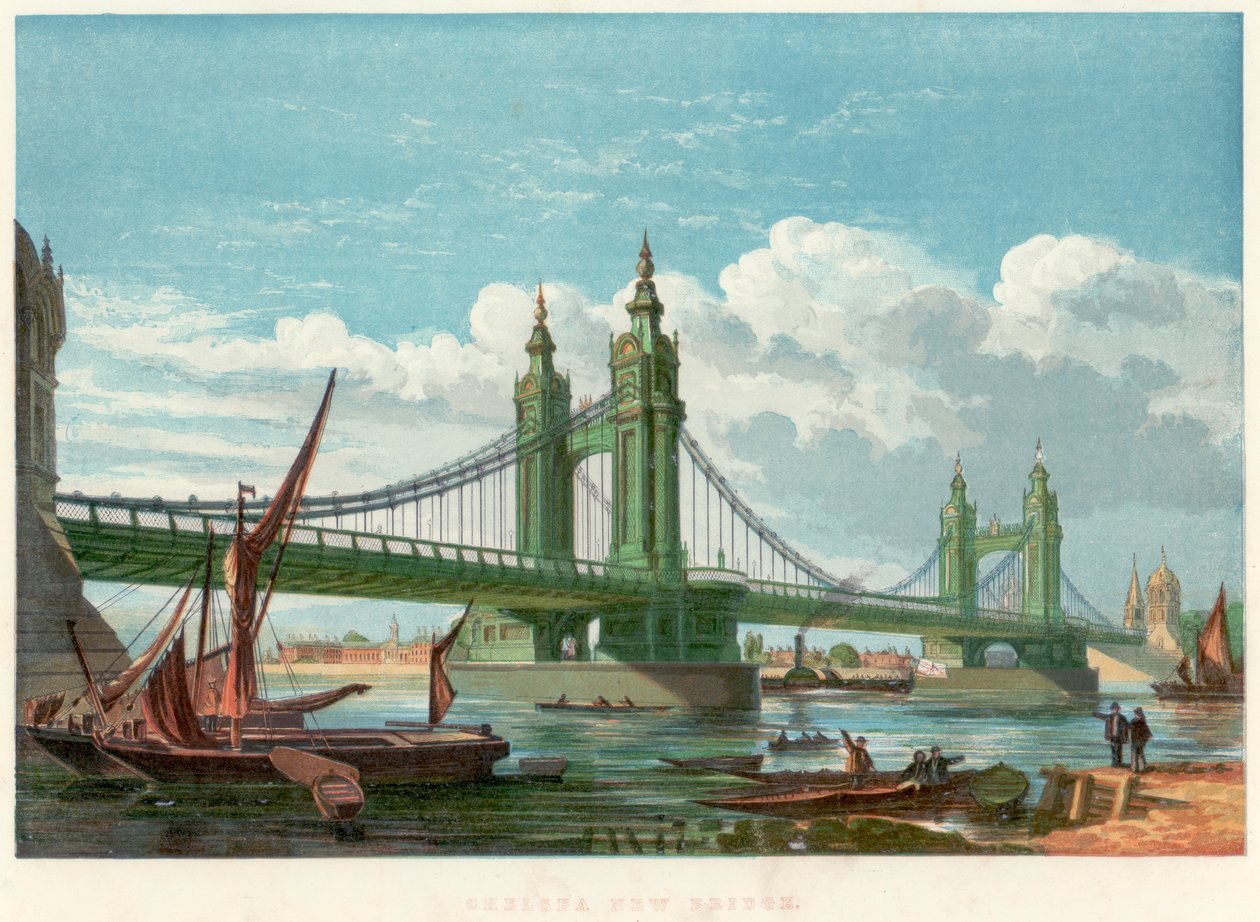 Ponte de Chelsea, Londres, 1858 de Unbekannt