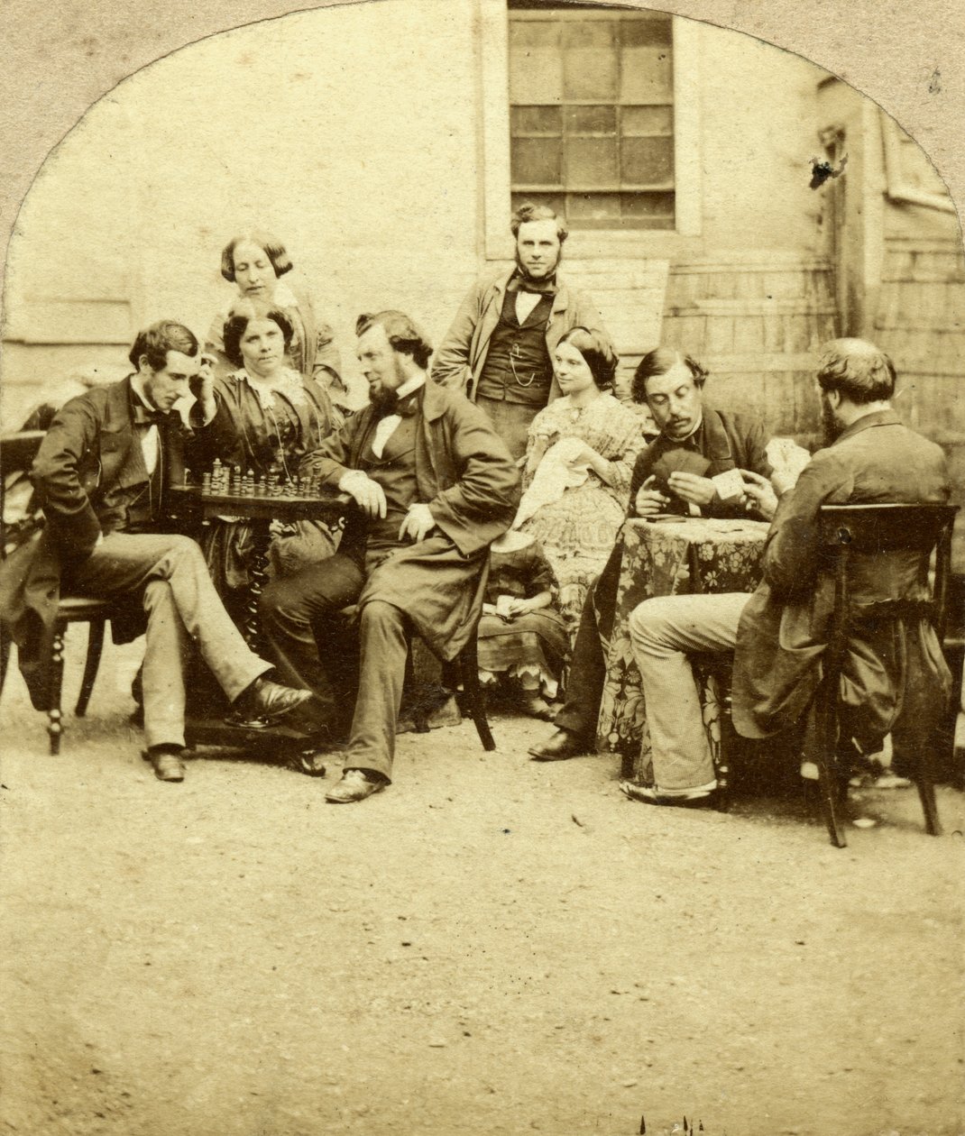 Xadrez e cartas, c1850s de Unbekannt