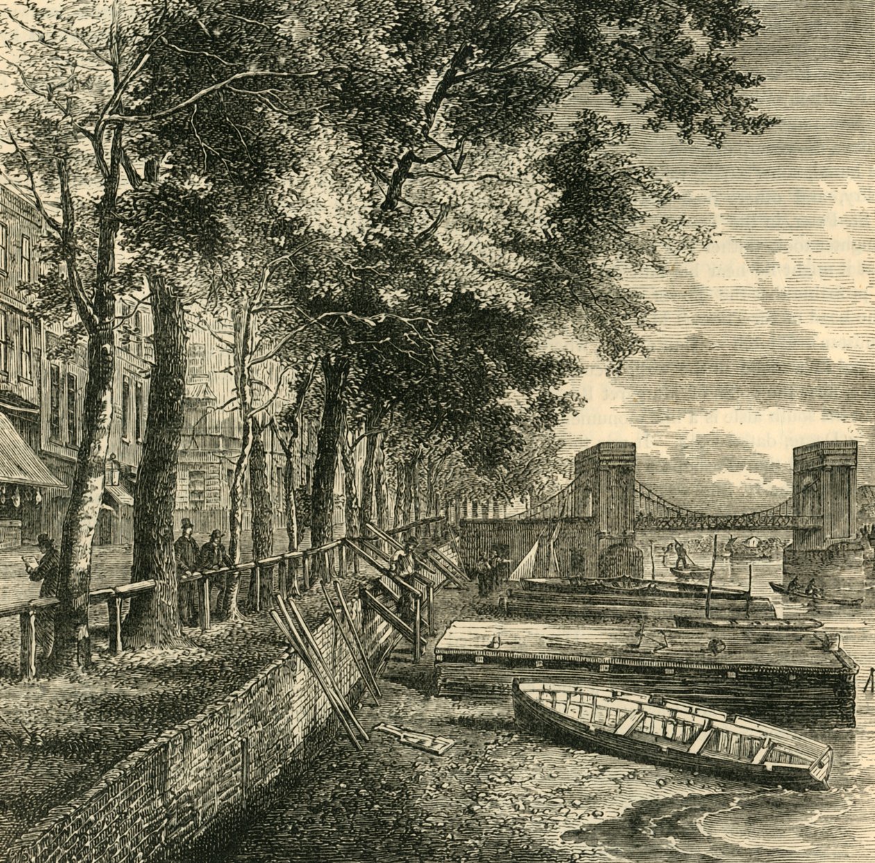 Cheyne Walk e Cadogan Pier, c1876. de Unbekannt