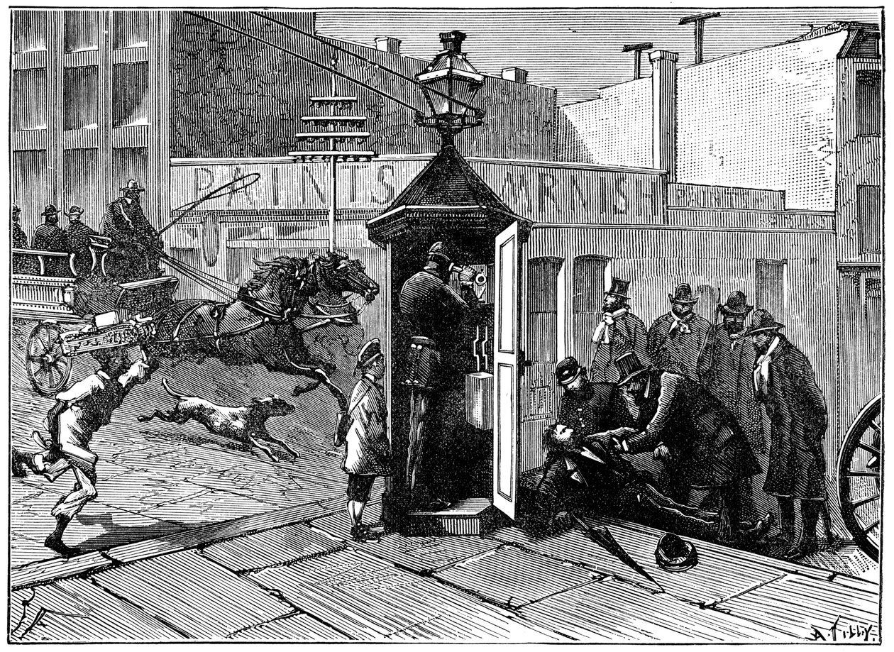 Caixa de telefone da polícia de Chicago, 1886 de Unbekannt