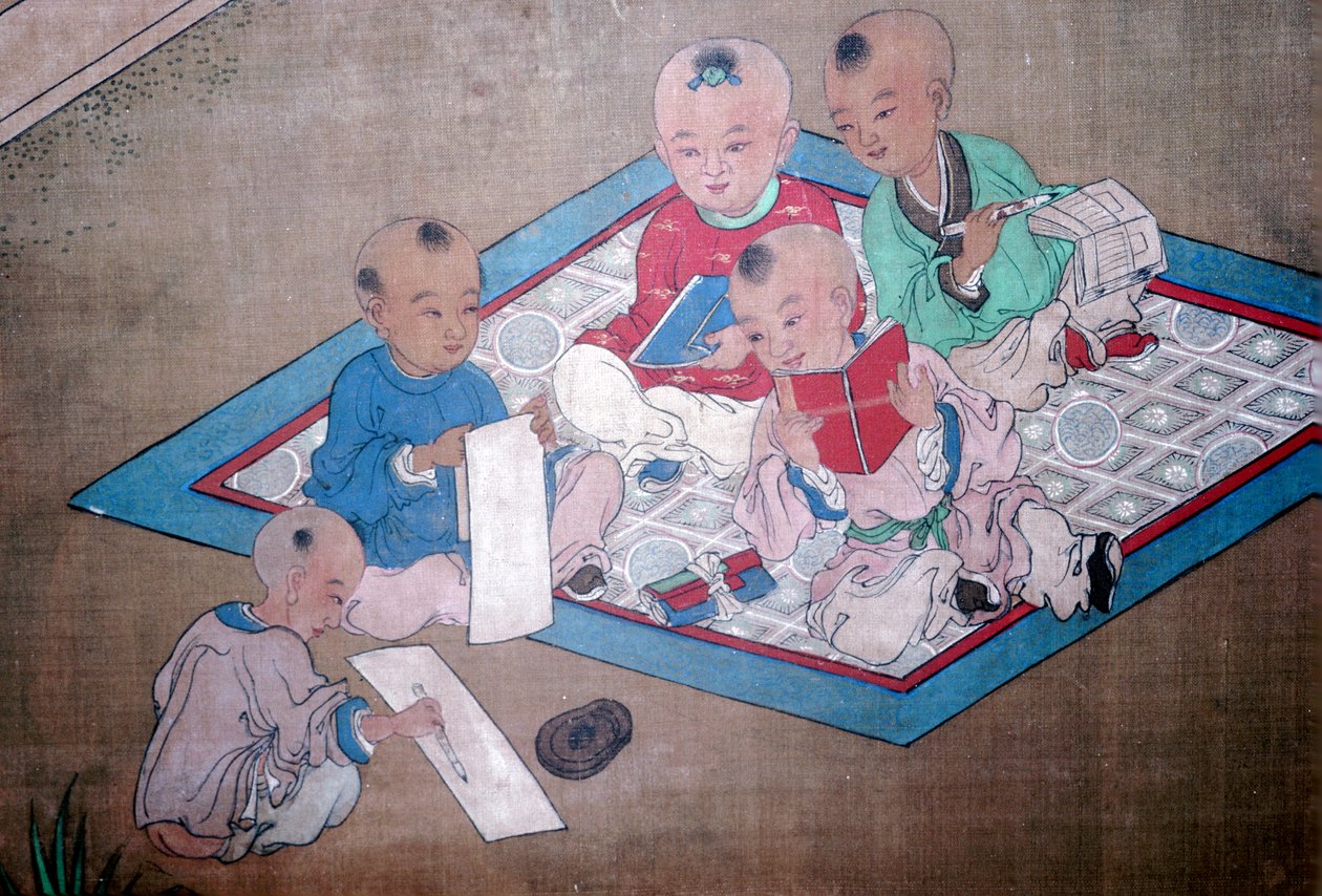 Crianças brincando, pintura japonesa, século XVIII de Unbekannt